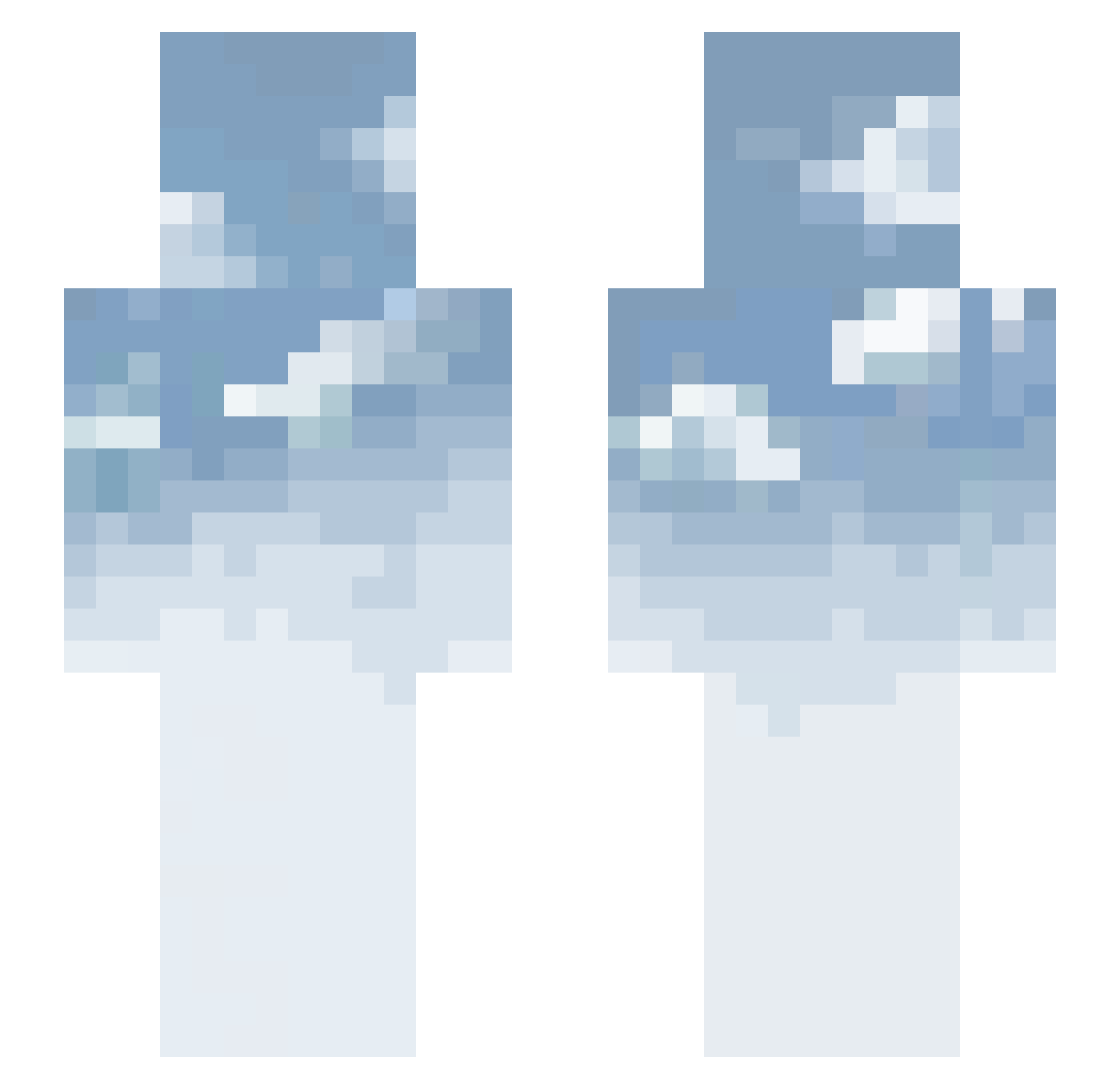 flatanger Minecraft skin, front and back view