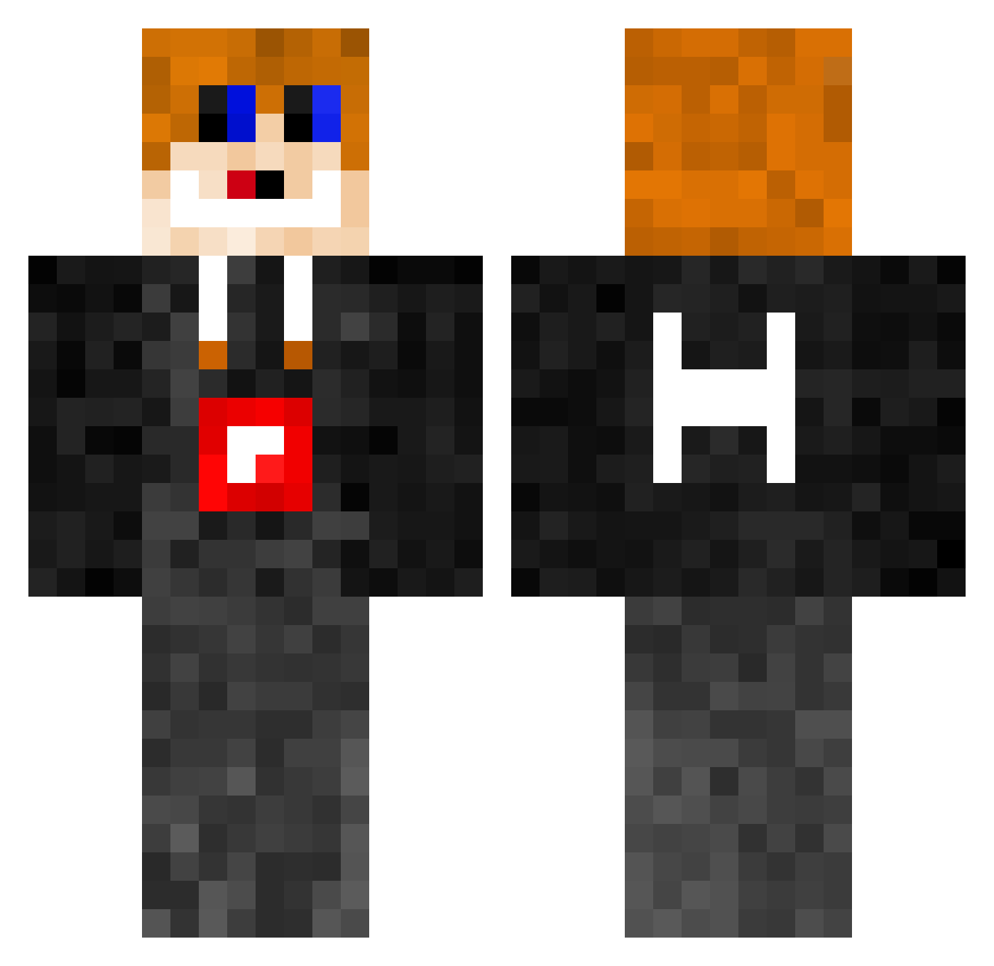 Wyamd Minecraft skin, front and back view