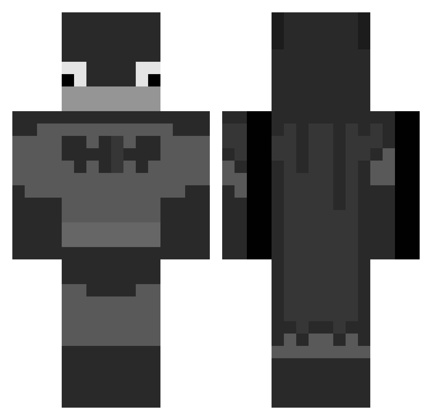 SKArT_Raven Minecraft skin, front and back view