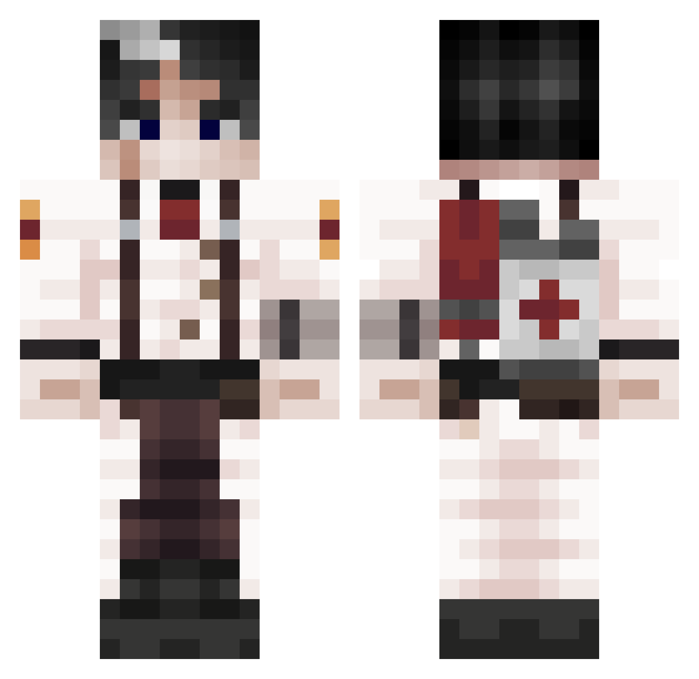 Gorkell Minecraft skin, front and back view