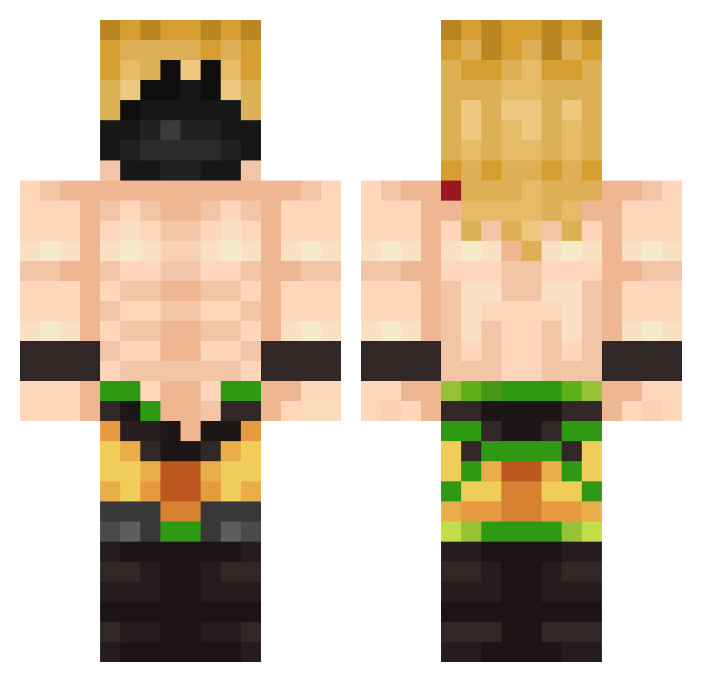 WilyMinotaur953 Minecraft skin, front and back view