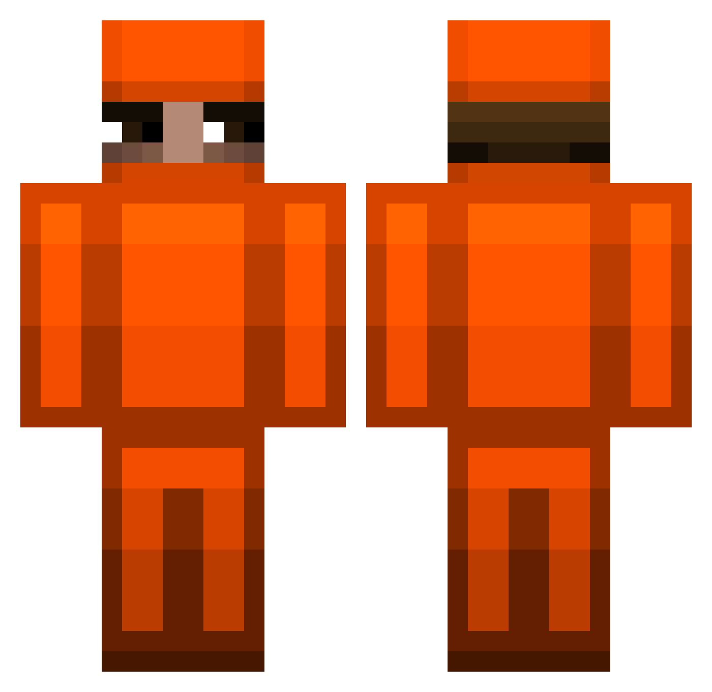 Disbound Minecraft skin, front and back view