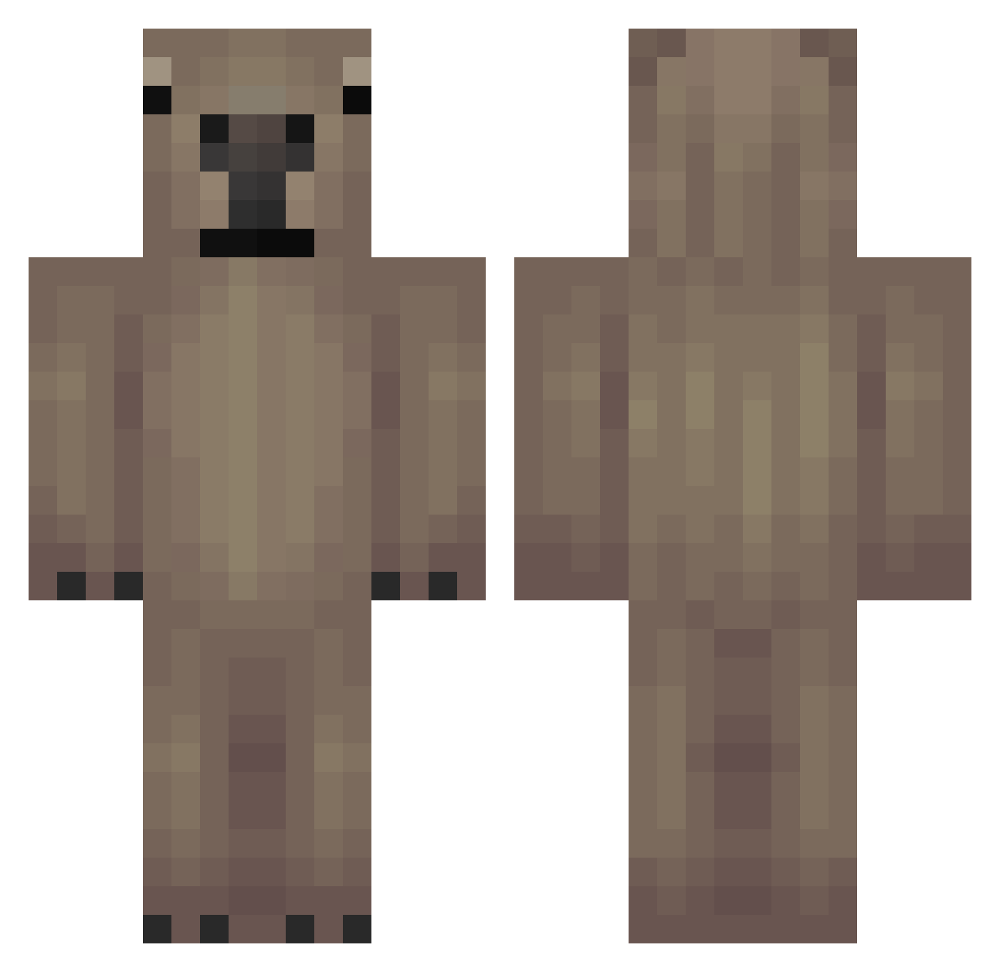 zLoving_ Minecraft skin, front and back view