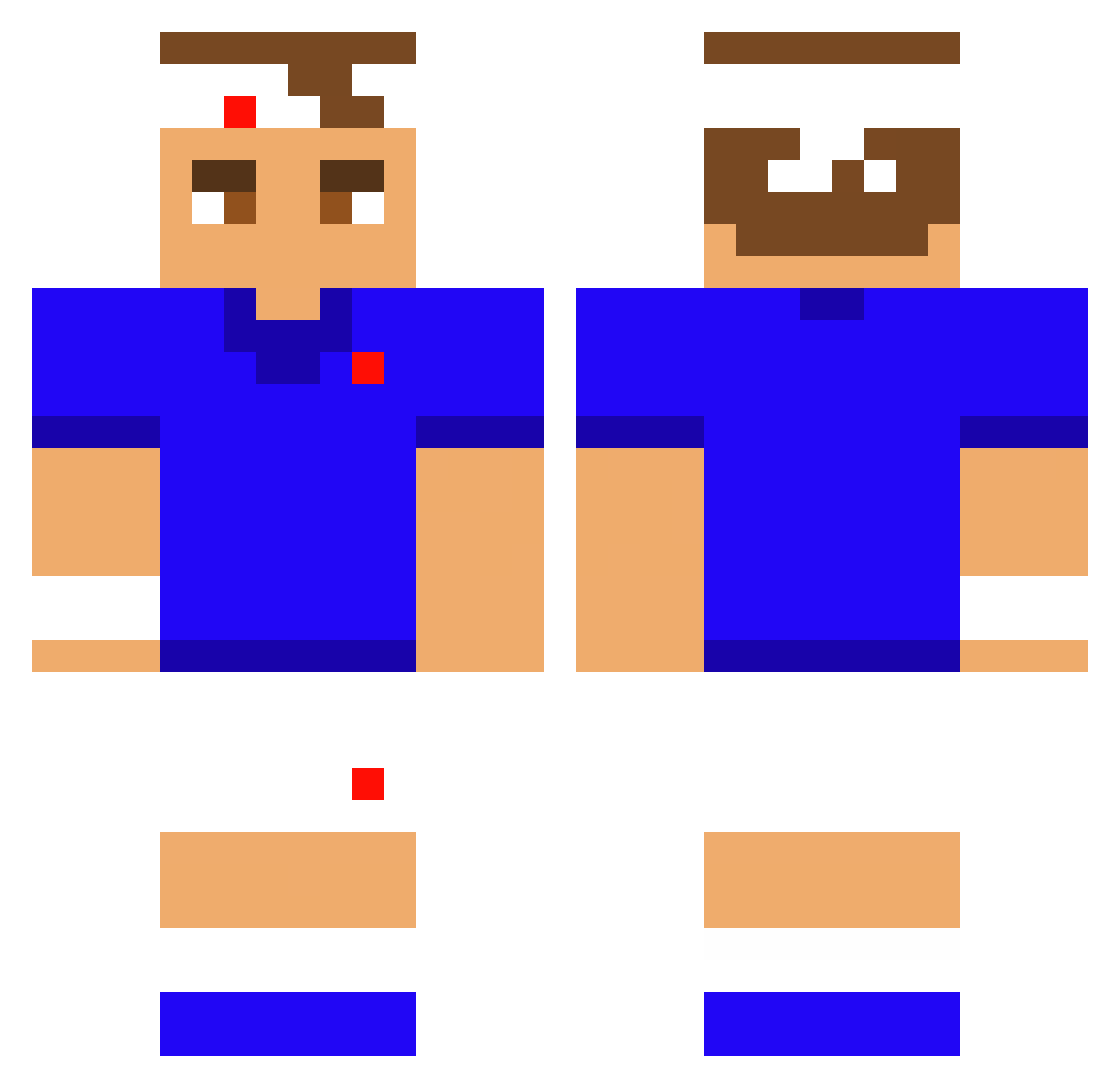 pauletta Minecraft skin, front and back view