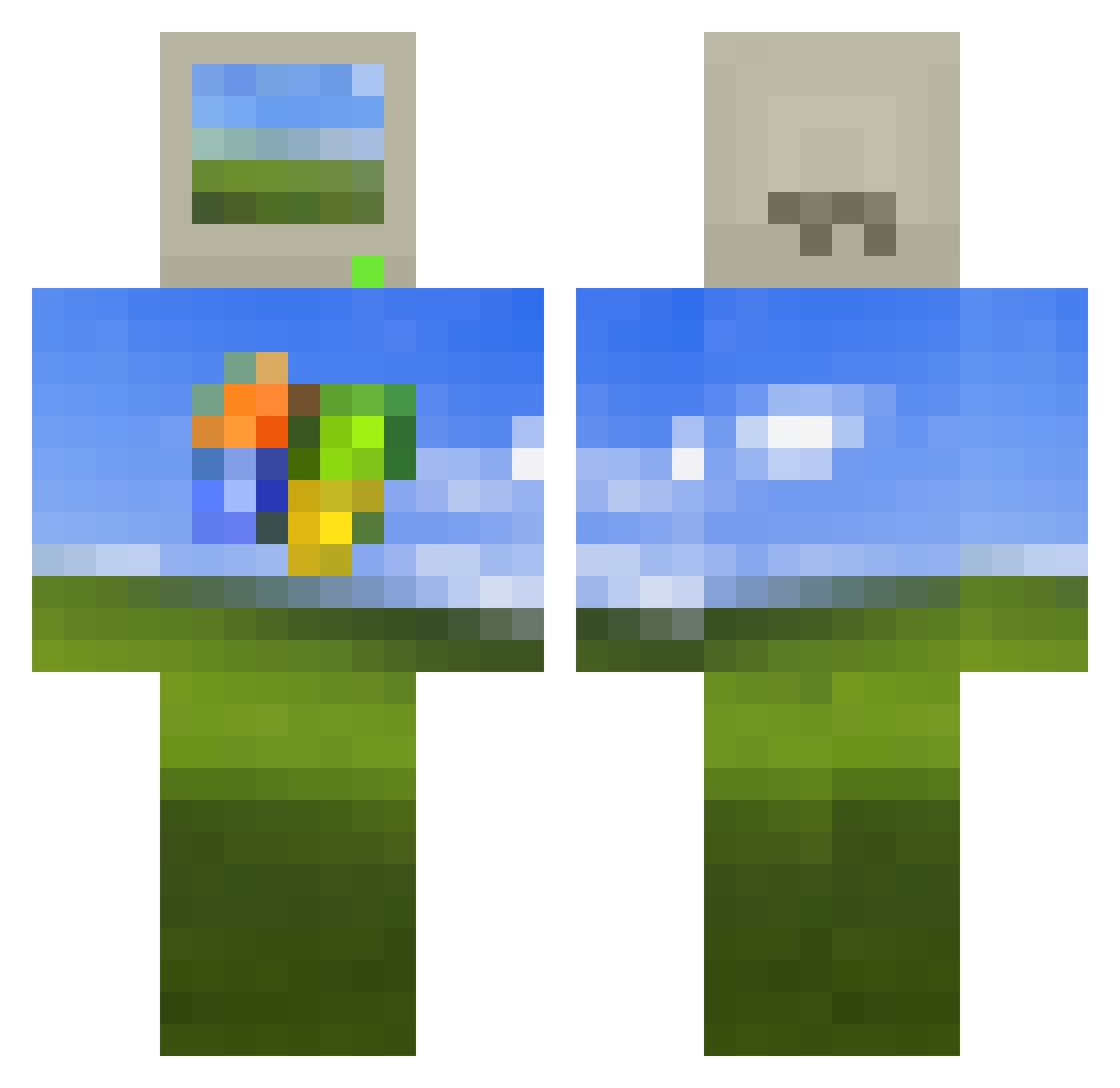 BoediS Minecraft skin, front and back view