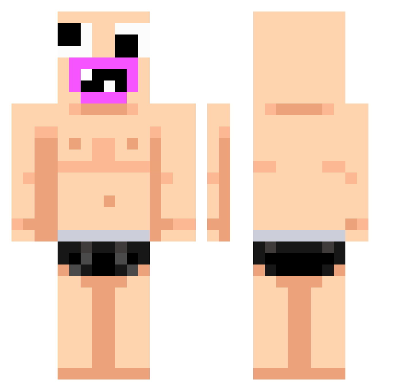 akemibs Minecraft skin, front and back view