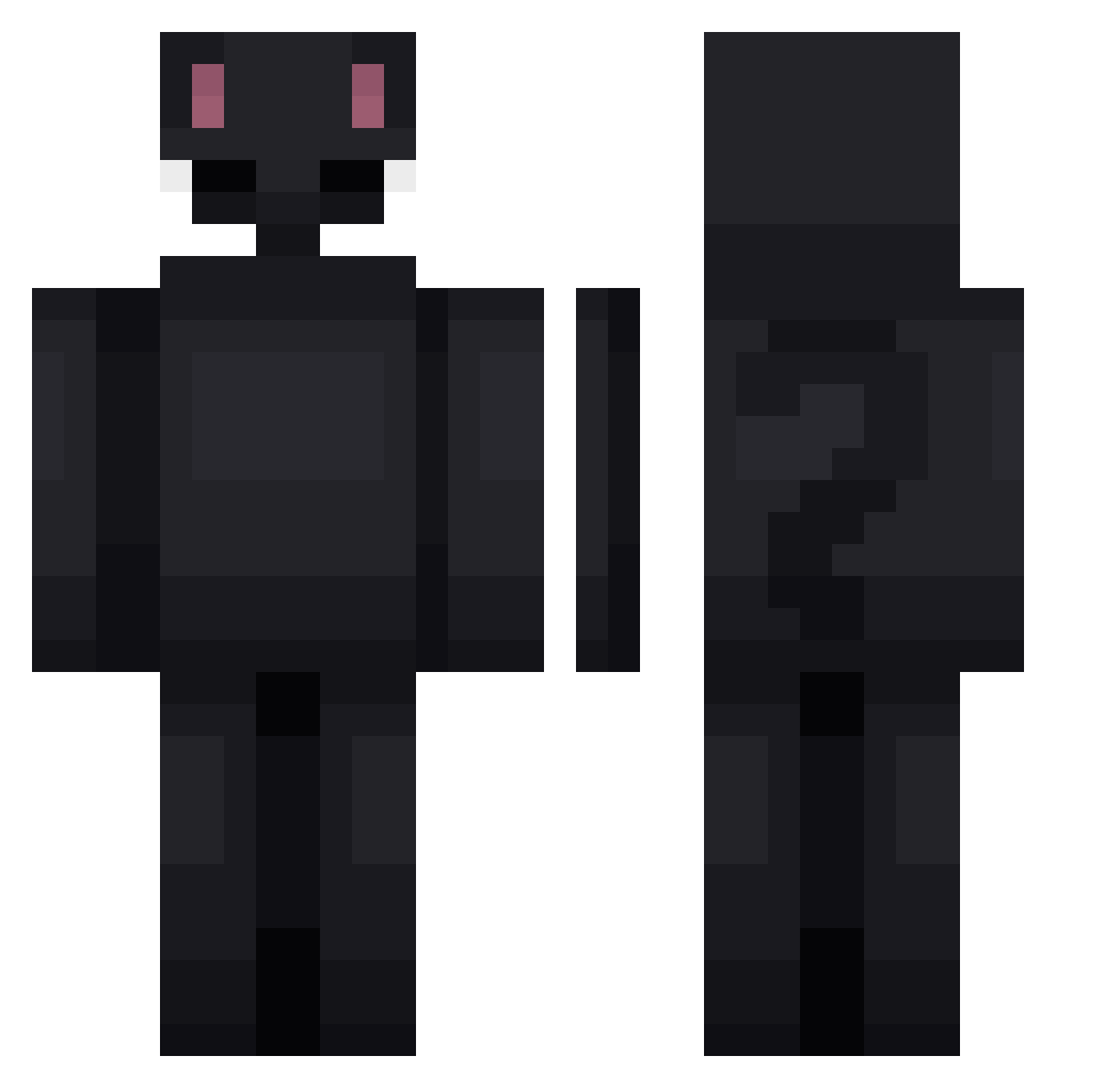 rubeeze Minecraft skin, front and back view