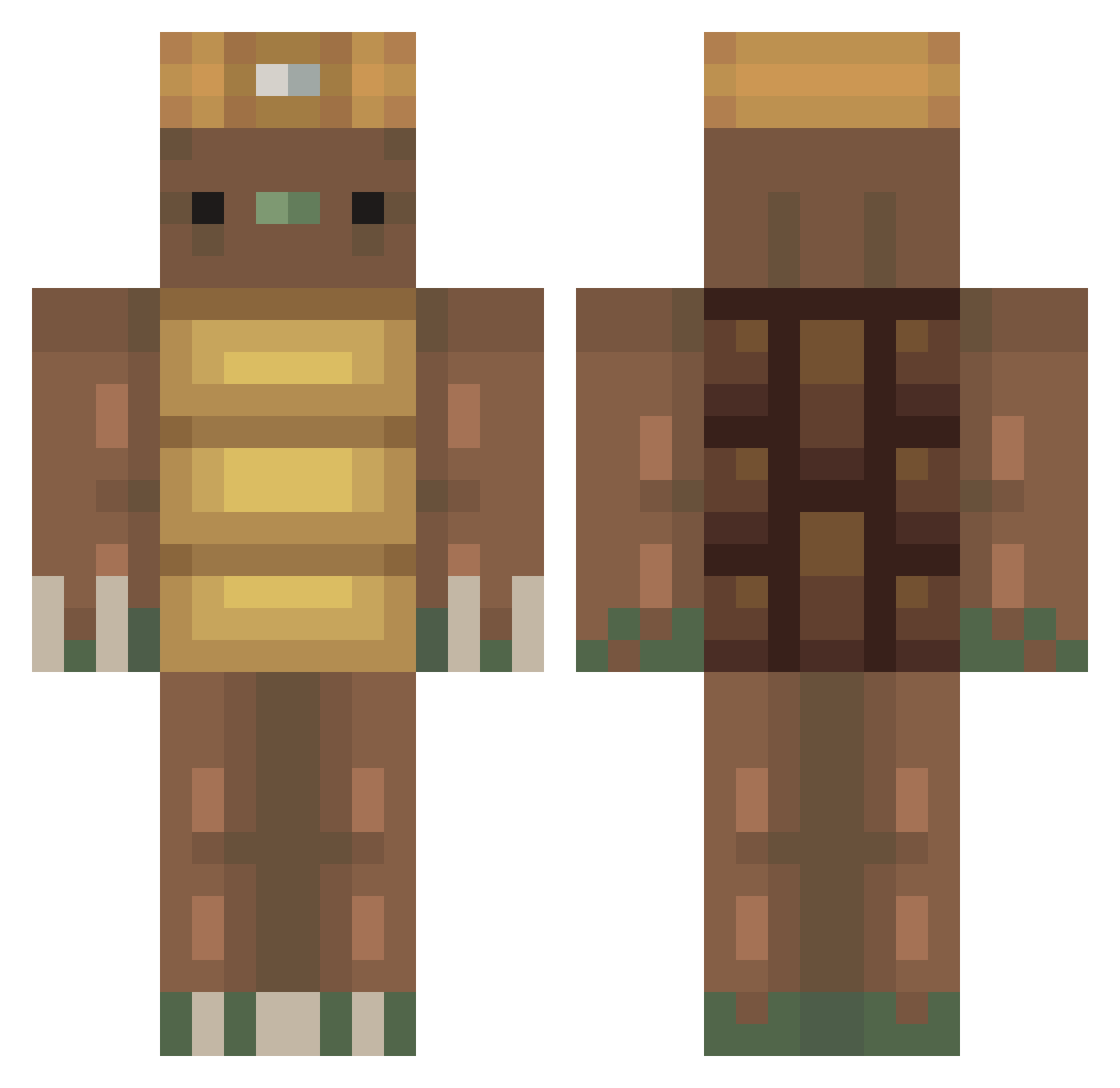 Zapvoltage Minecraft skin, front and back view