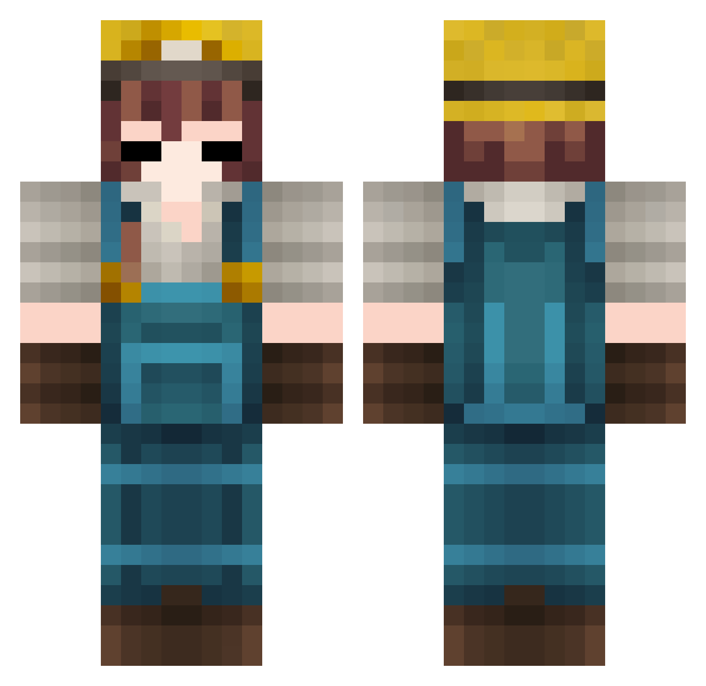 Lagalie2000 Minecraft skin, front and back view