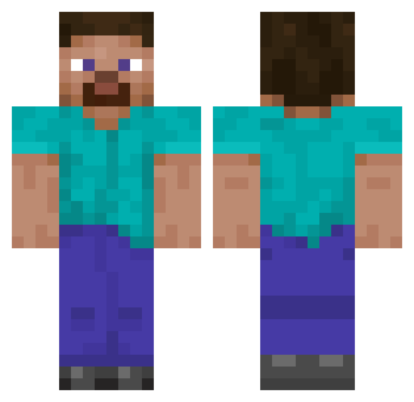 arandomguydud123 Minecraft skin, front and back view