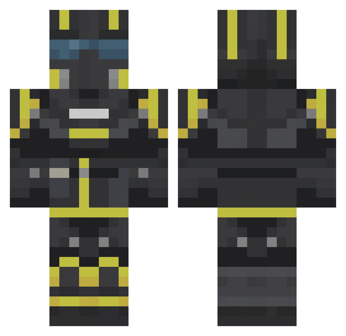 HeftyTrashBag Minecraft skin, front and back view