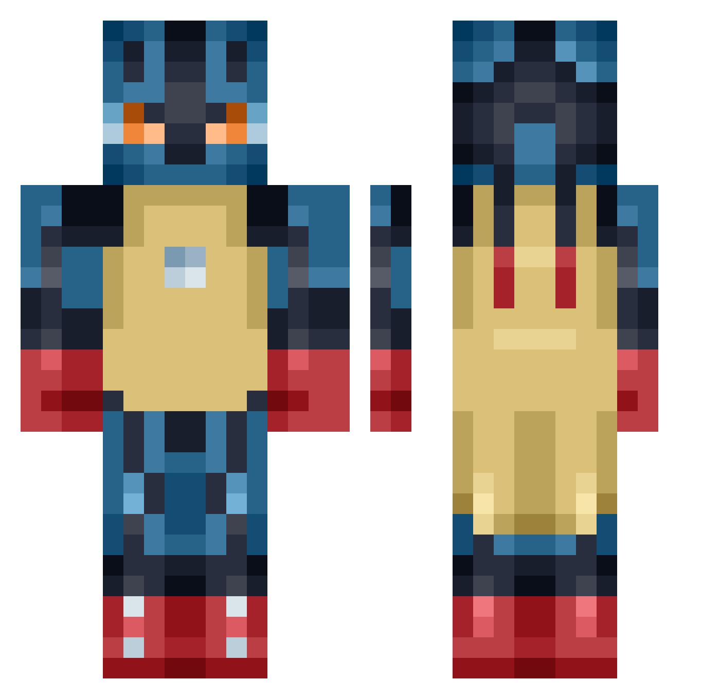 RemEsMejor Minecraft skin, front and back view