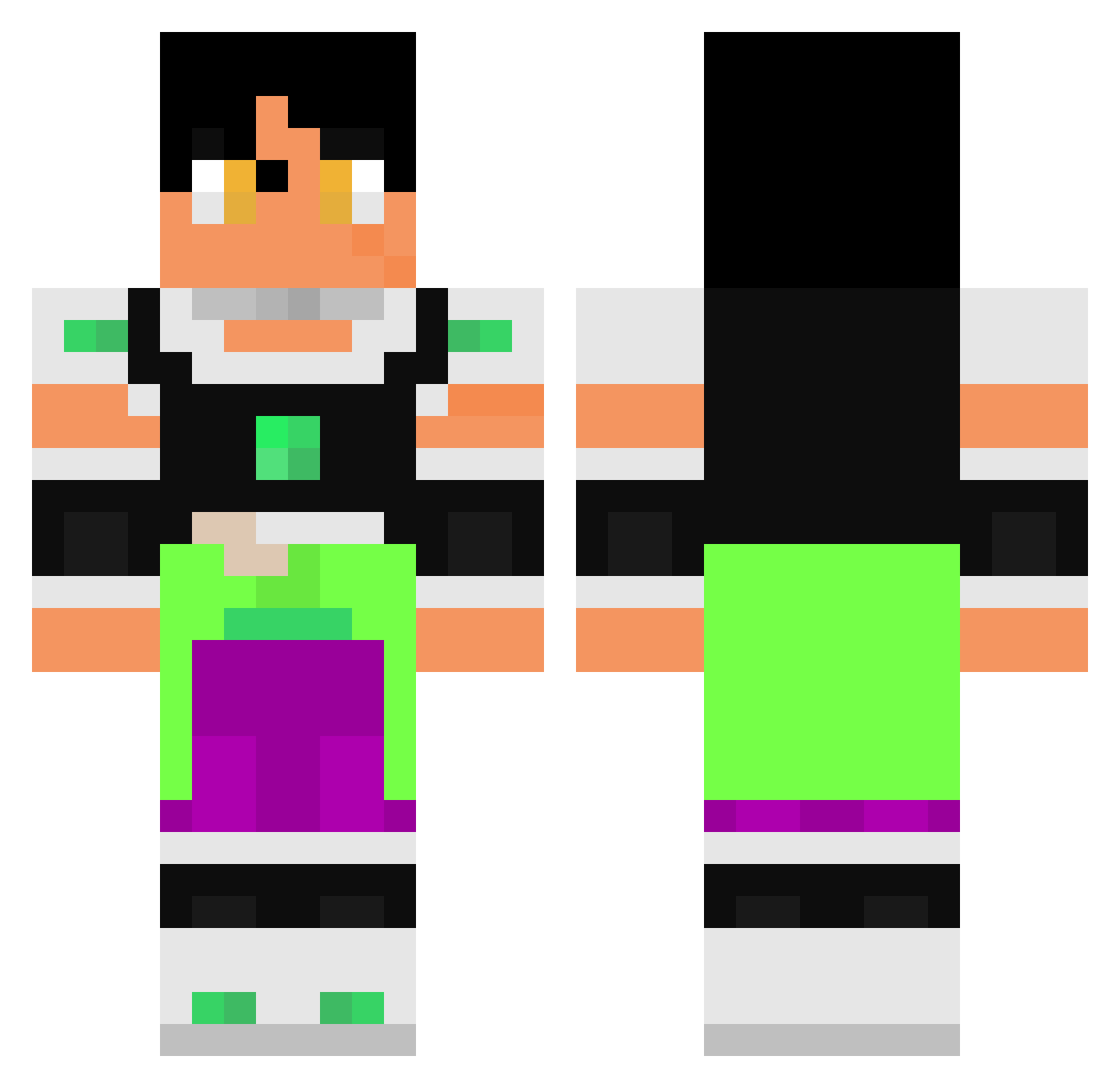 Winwe Minecraft skin, front and back view