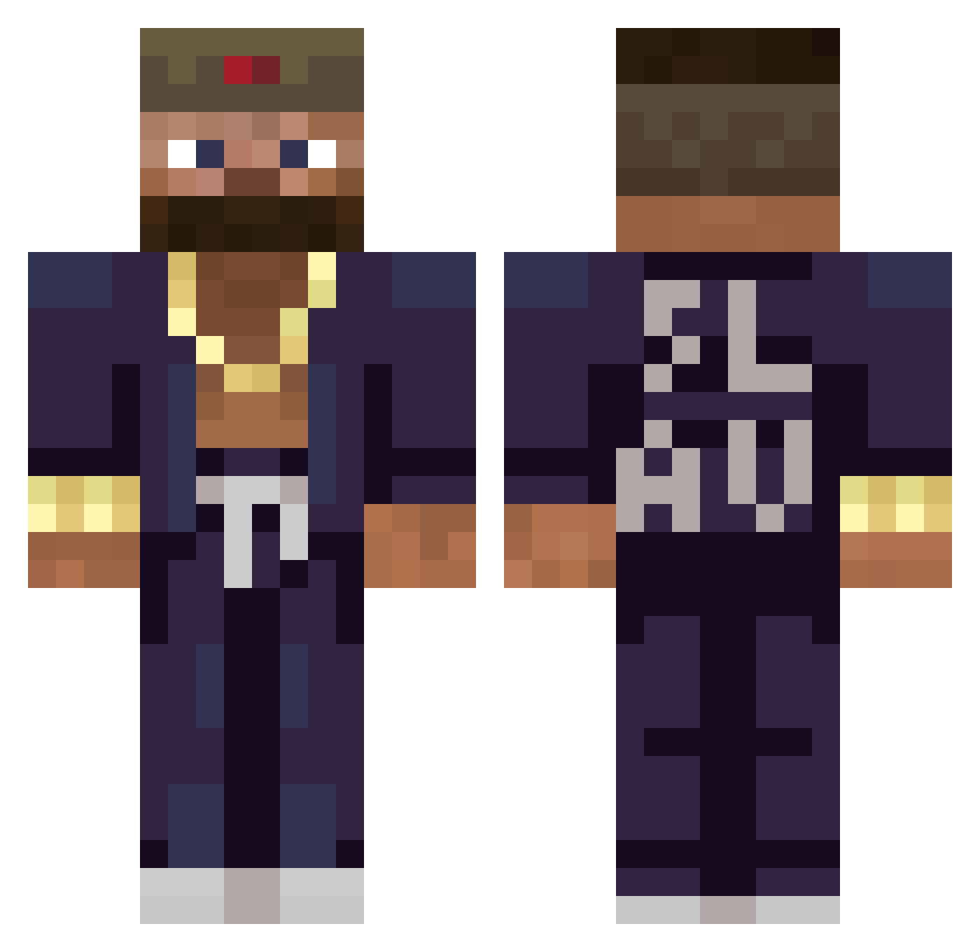 b0ssmann Minecraft skin, front and back view
