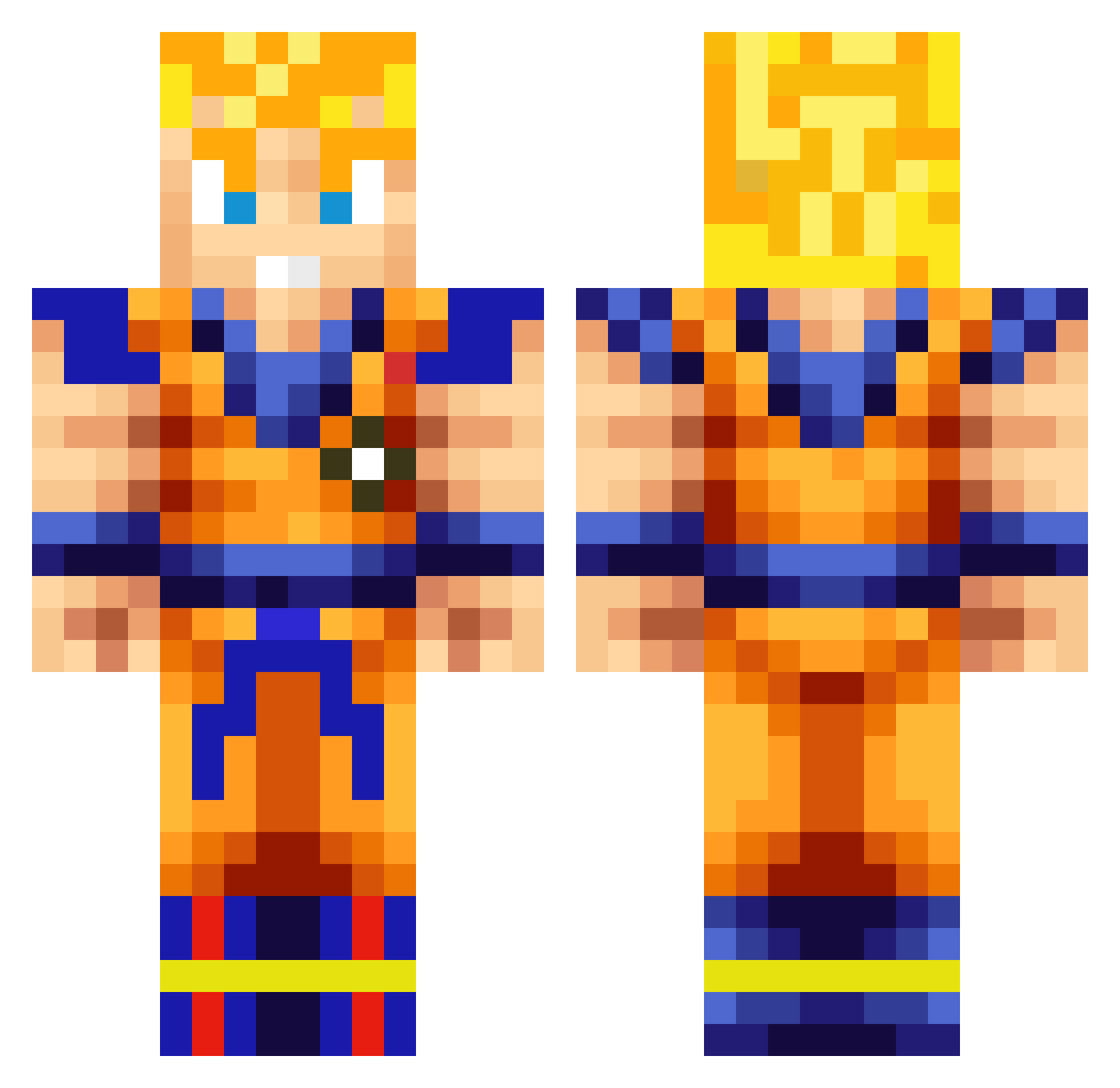 Laiser Minecraft skin, front and back view