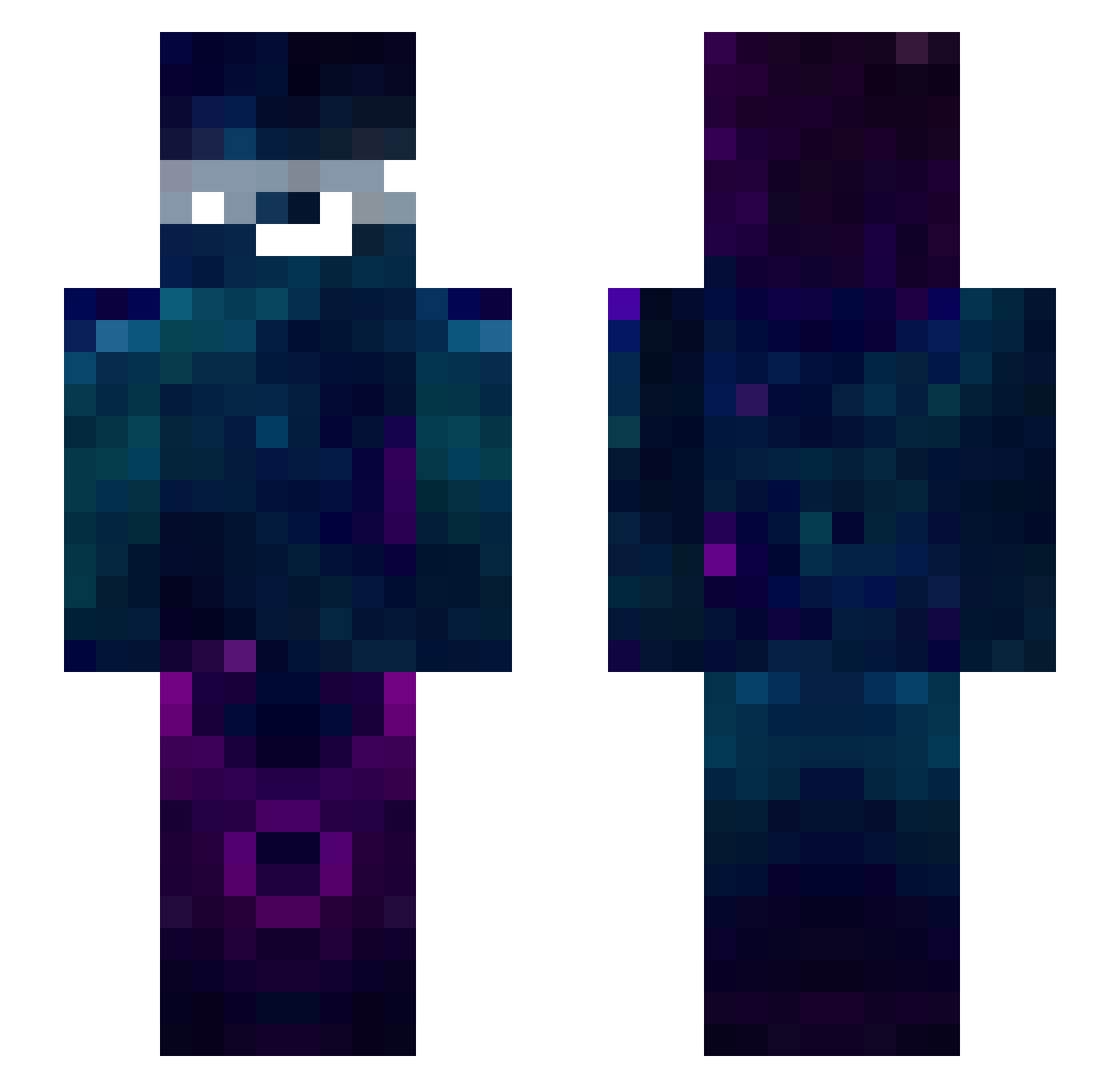 Devoid_ Minecraft skin, front and back view