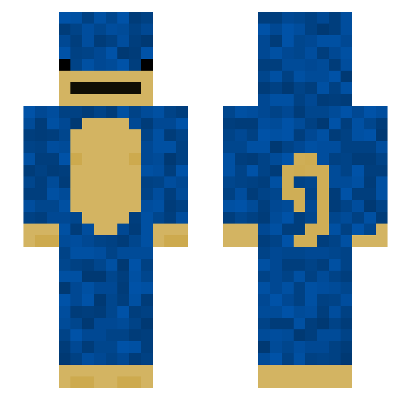 qryzo Minecraft skin, front and back view
