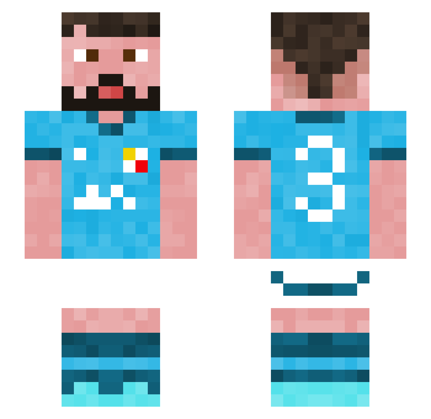 ZeroPinged Minecraft skin, front and back view