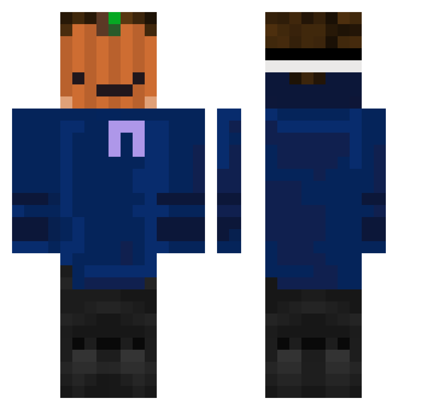 Lidi_gourmet Minecraft skin, front and back view