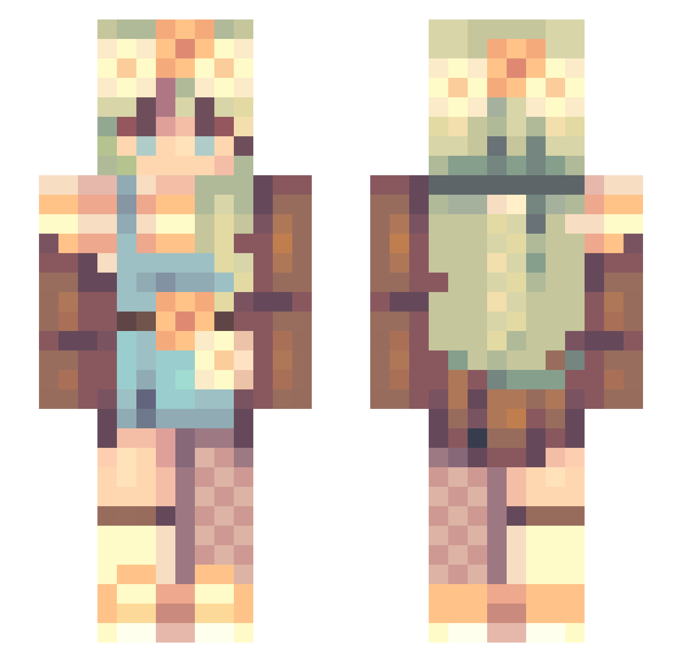 CharChar896 Minecraft skin, front and back view