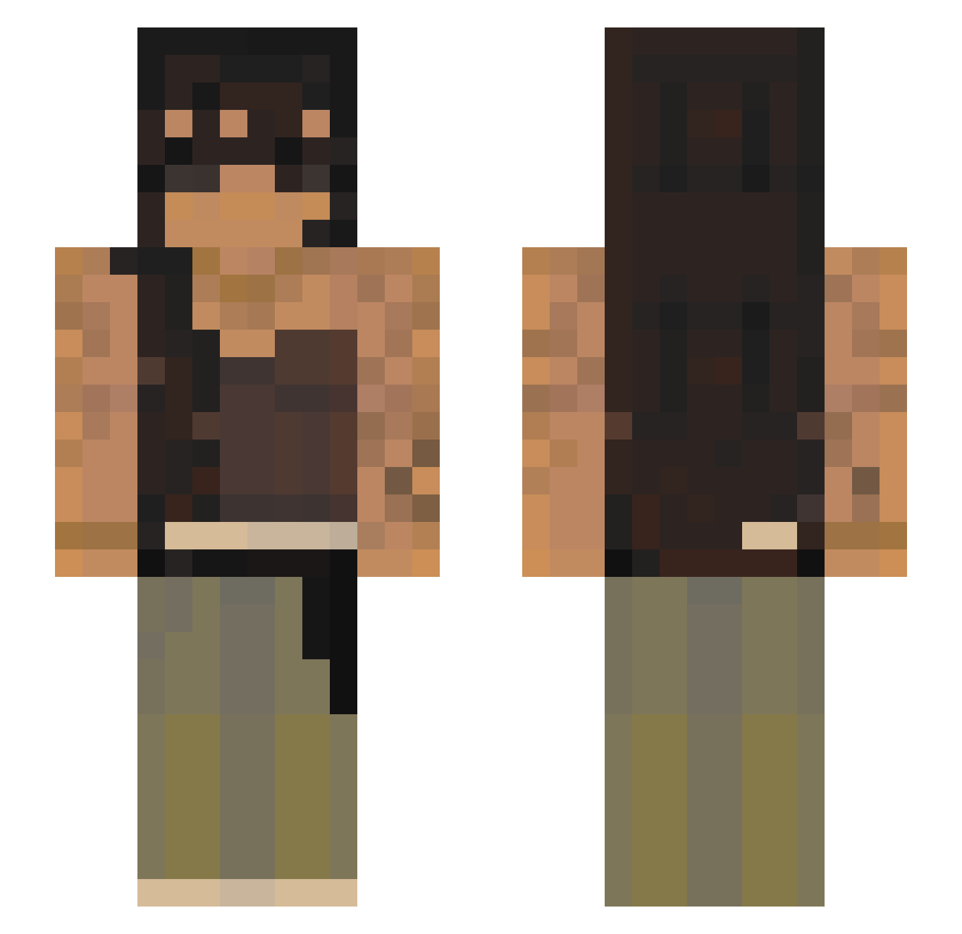 YoungFlex0 Minecraft skin, front and back view