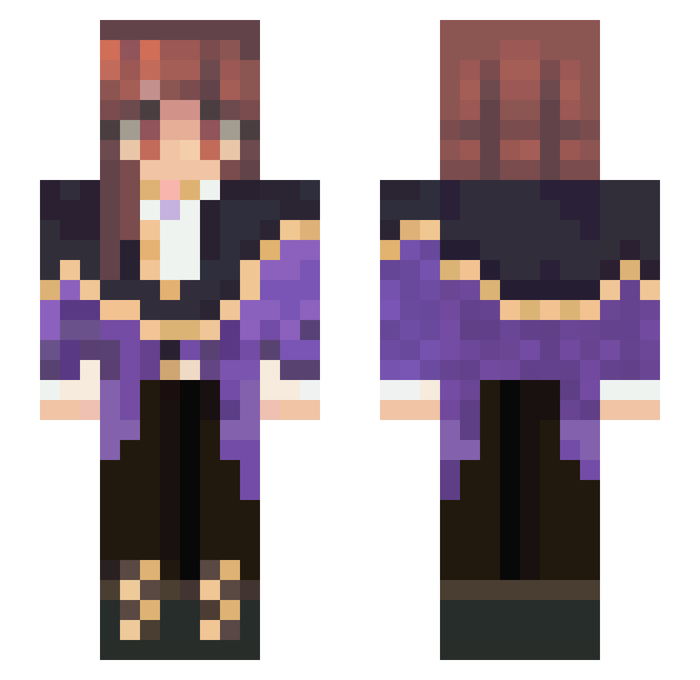 hhaileybai Minecraft skin, front and back view