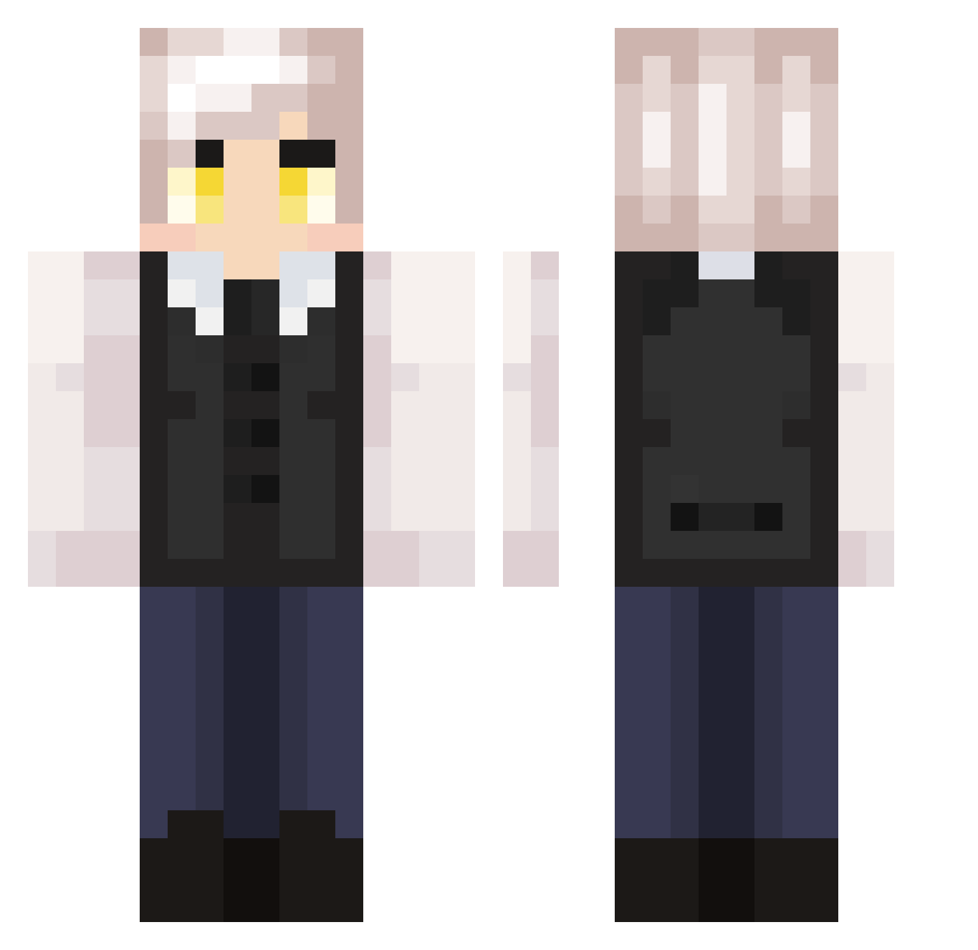 zhu2002 Minecraft skin, front and back view