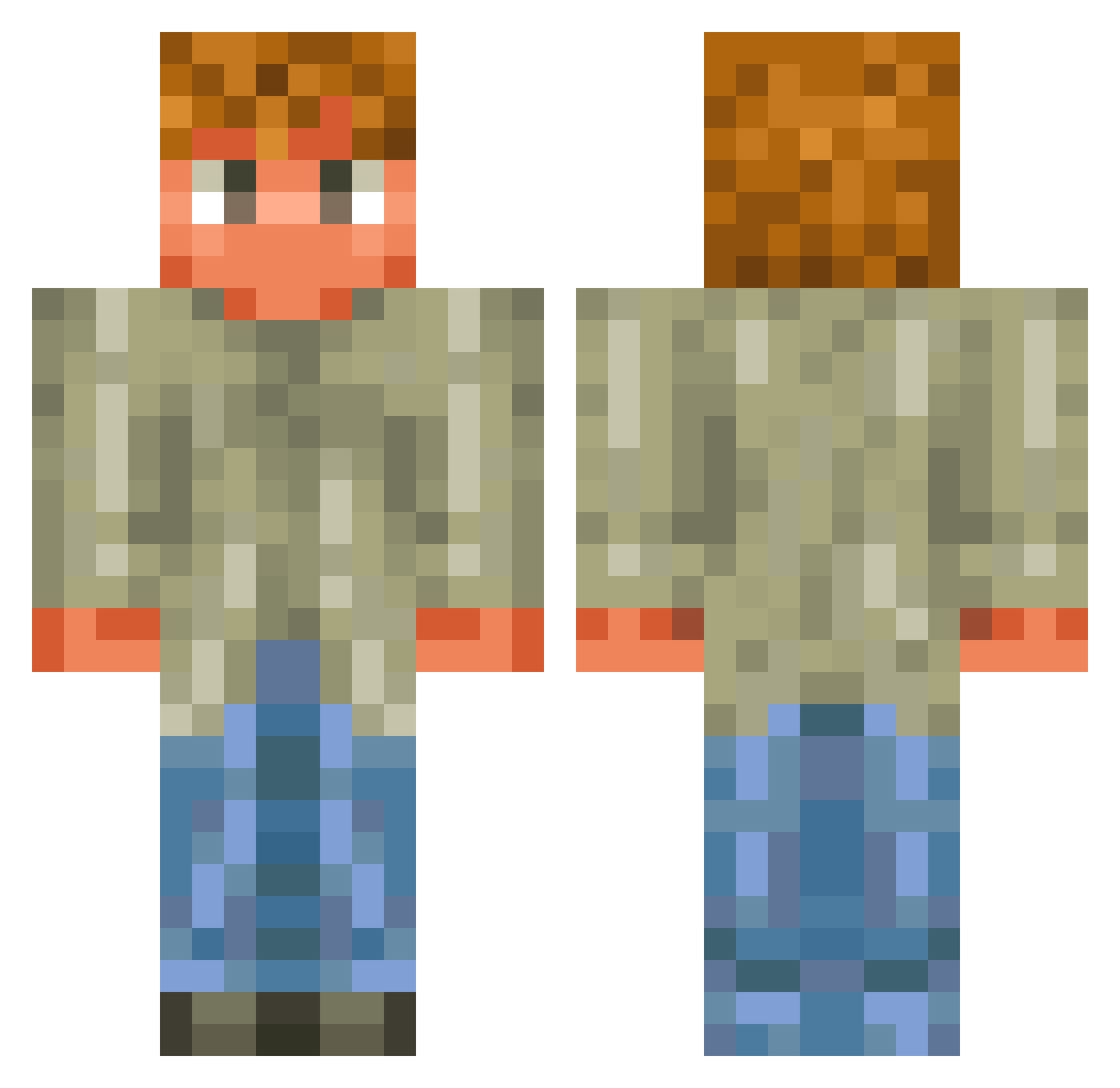 RICKYNIE Minecraft skin, front and back view