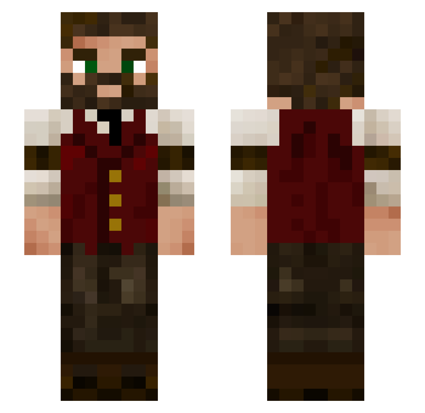 Retr0dragon07 Minecraft skin, front and back view