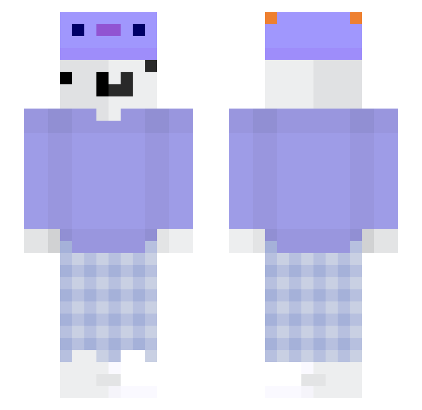 zanze Minecraft skin, front and back view