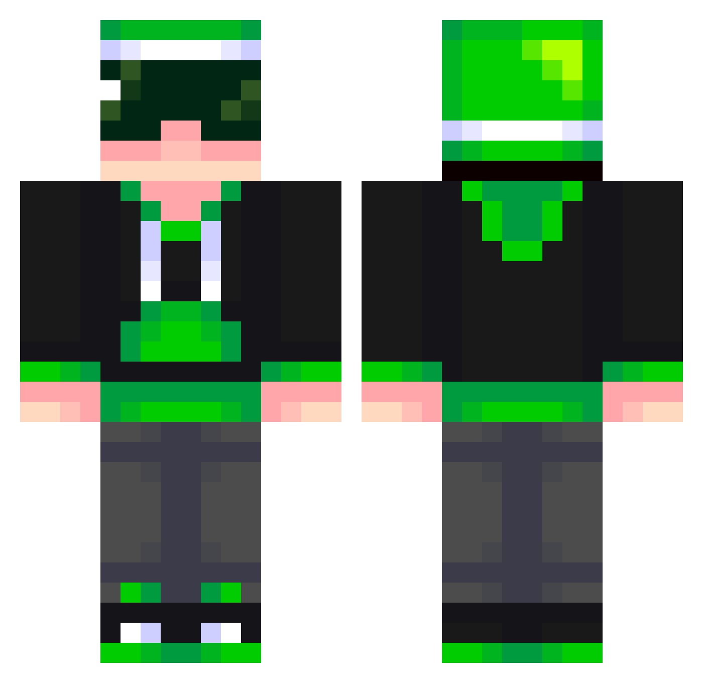 Vich0G708 Minecraft skin, front and back view