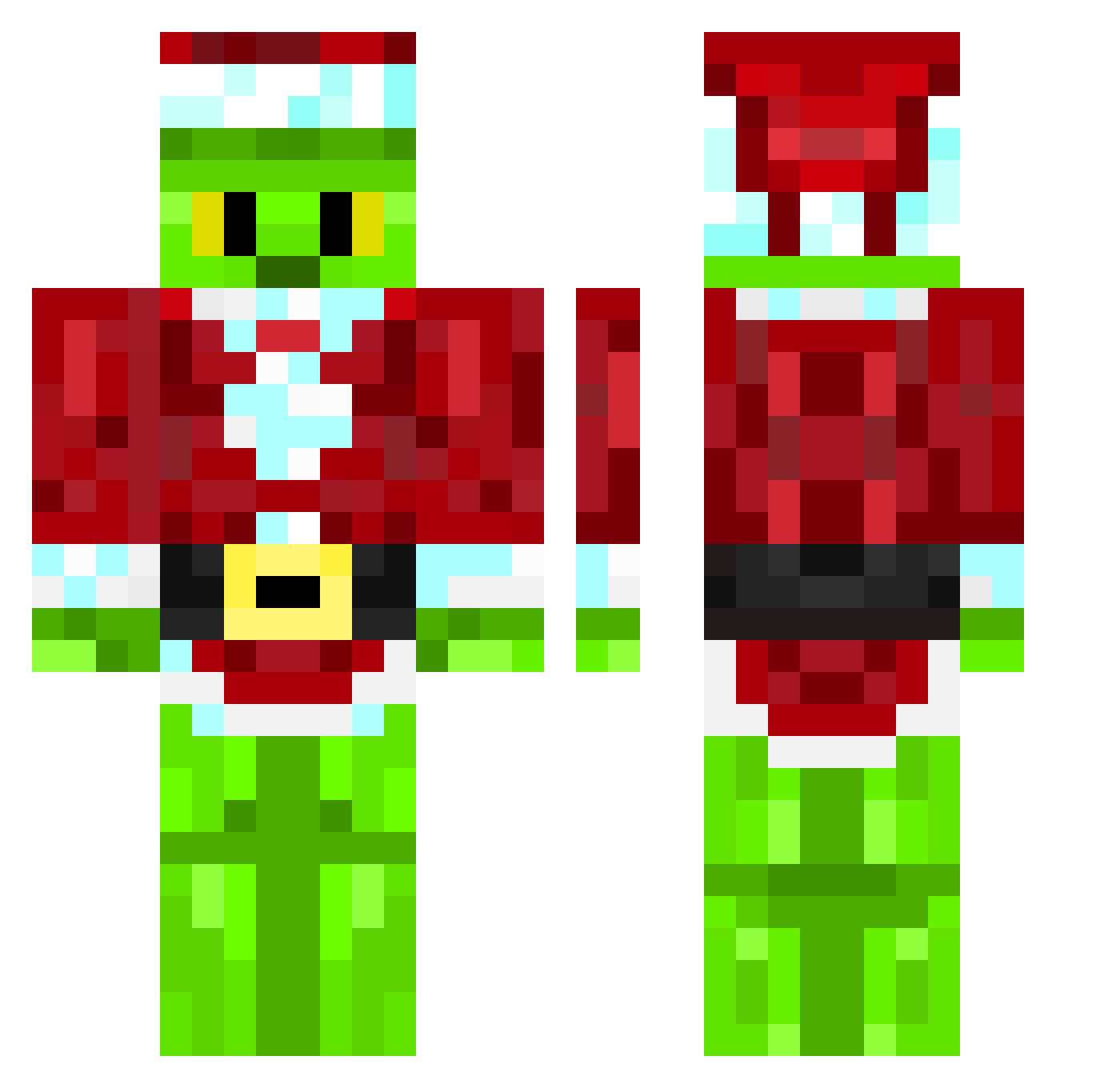 Ptwq Minecraft skin, front and back view