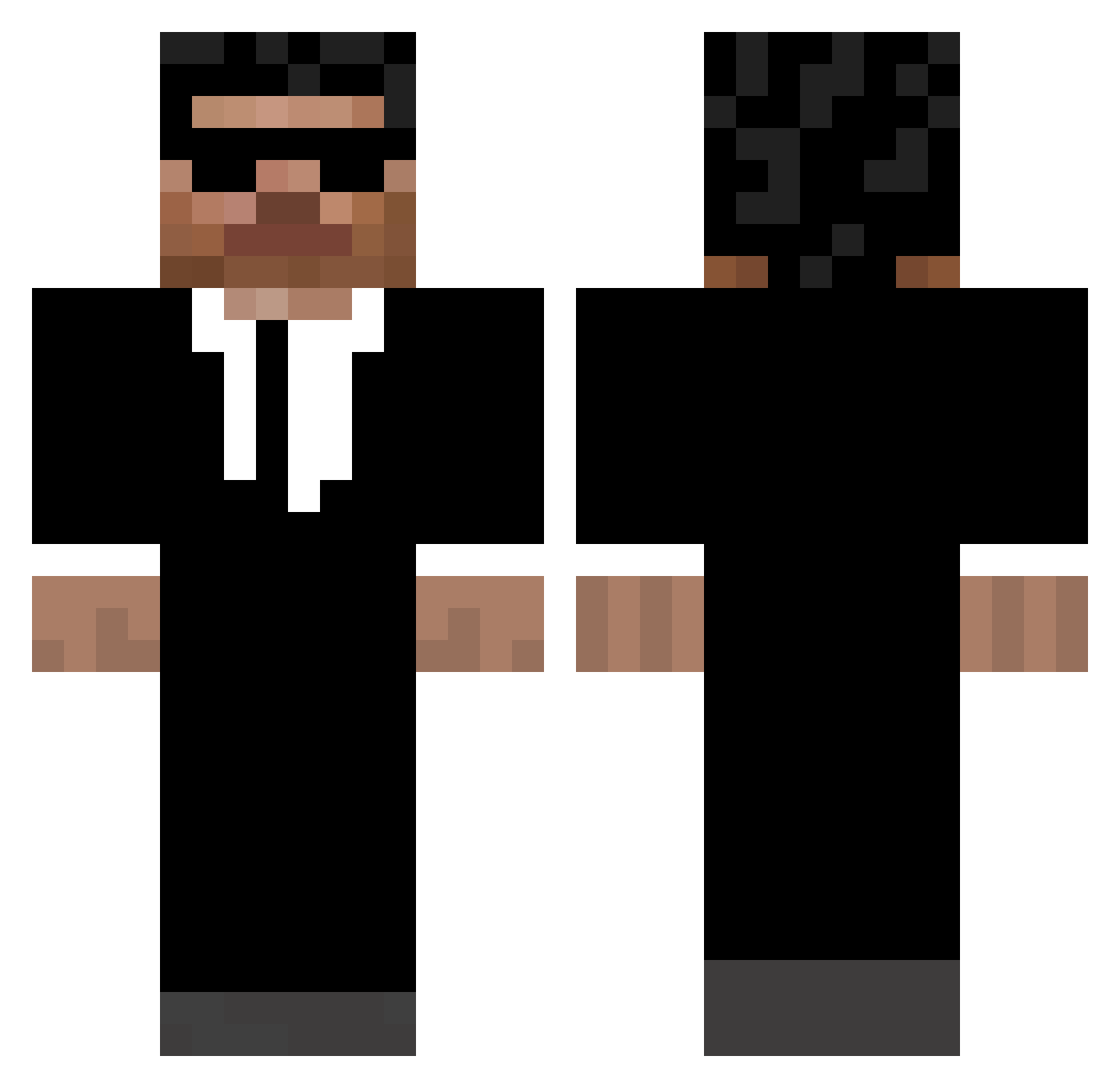 Liberators Minecraft skin, front and back view
