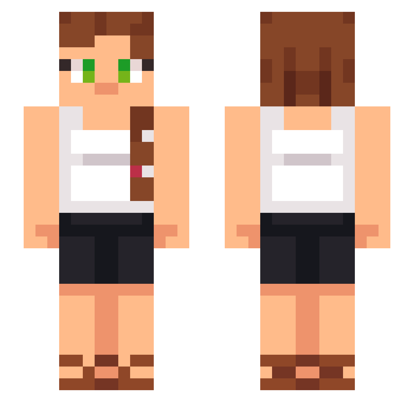CryingTeemo Minecraft skin, front and back view