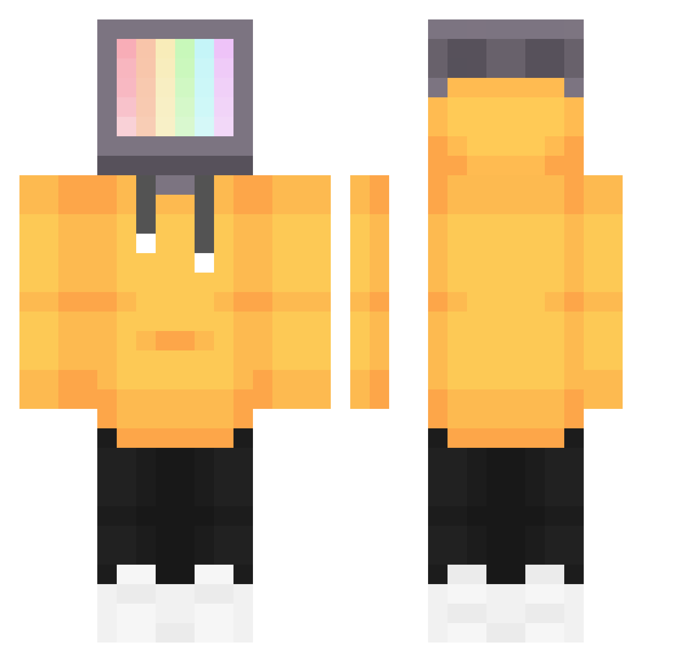 Sociopathy Minecraft skin, front and back view