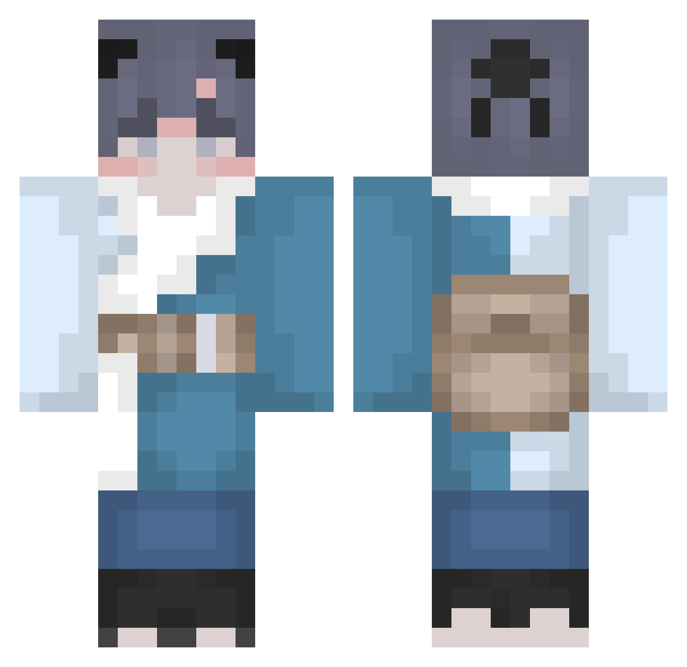 yTolks Minecraft skin, front and back view