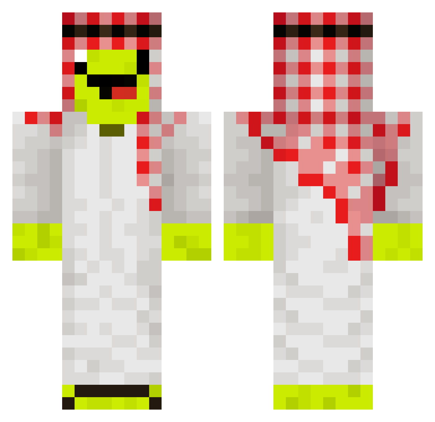 AquaVivaBlue Minecraft skin, front and back view