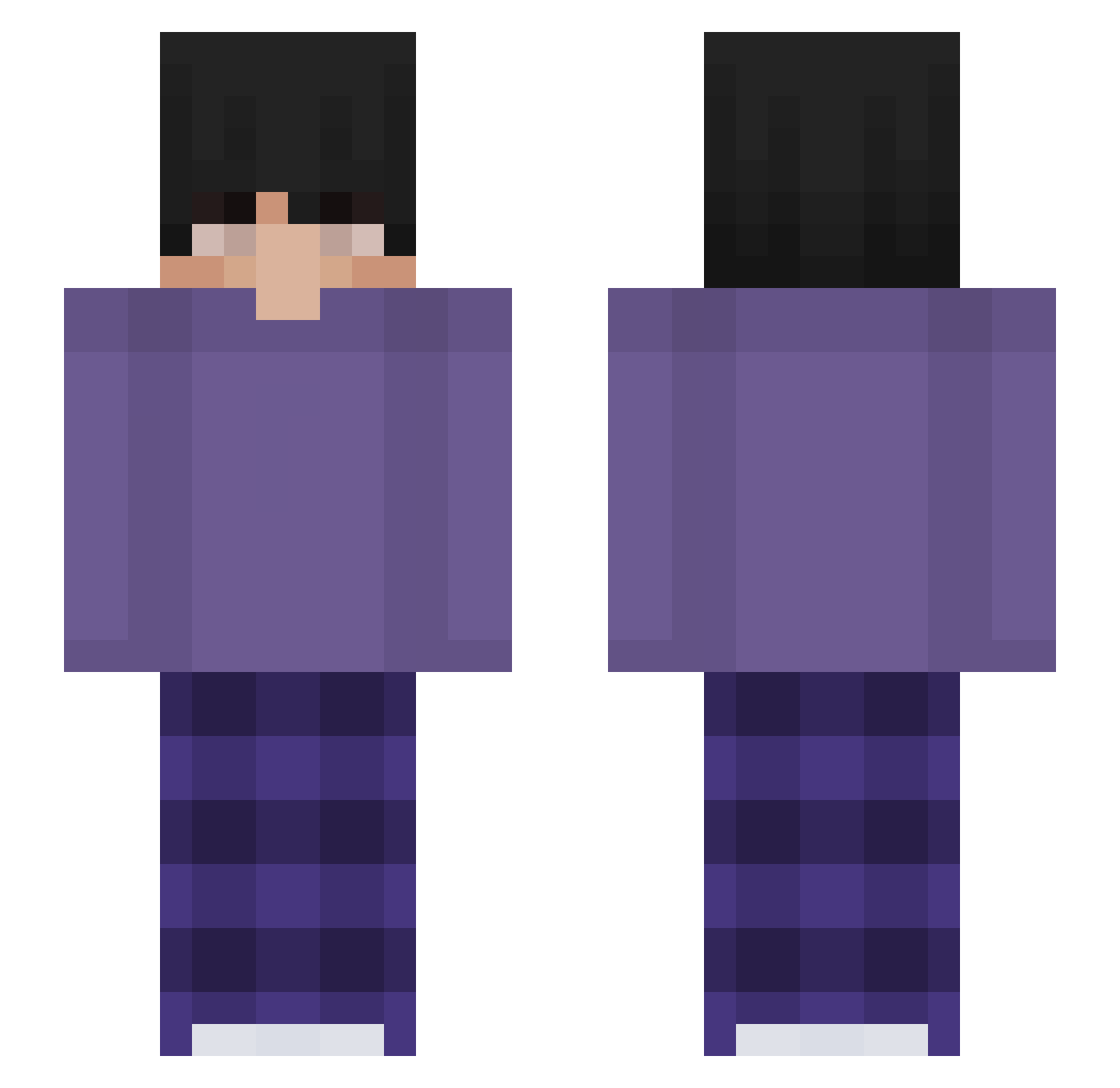 Regileki Minecraft skin, front and back view