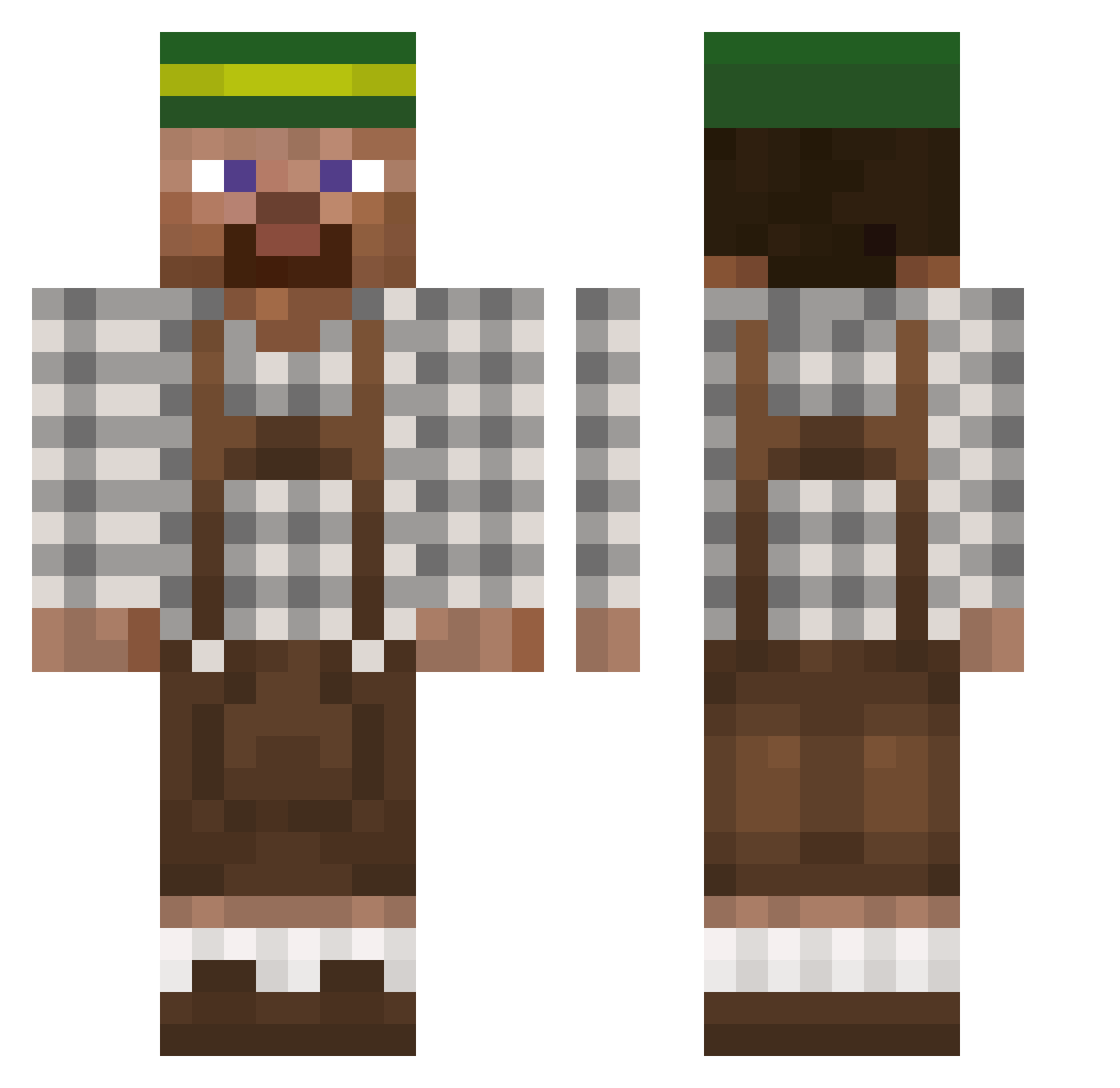 JamesTheIV Minecraft skin, front and back view