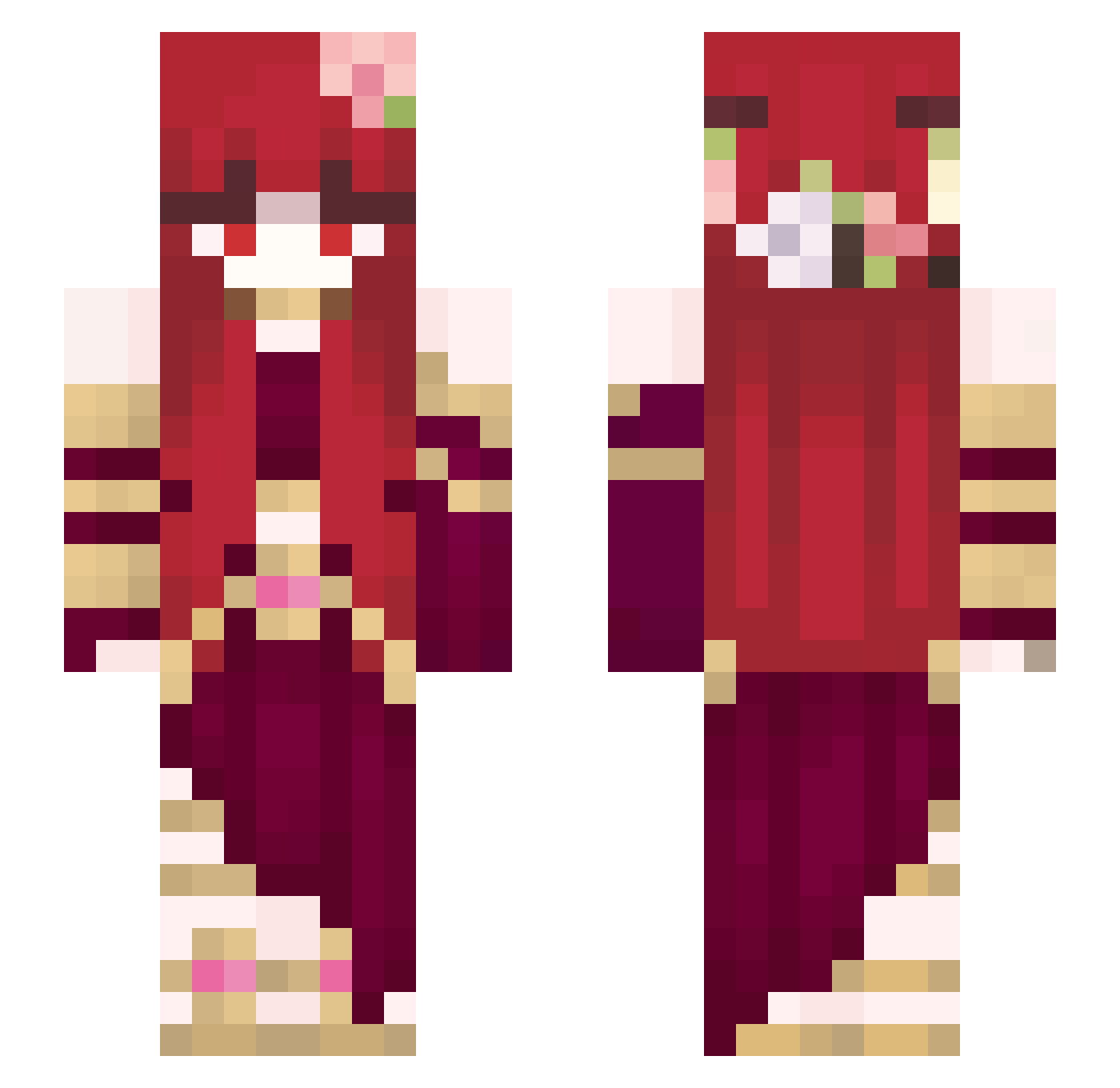 PoTatOItaLIAnO Minecraft skin, front and back view