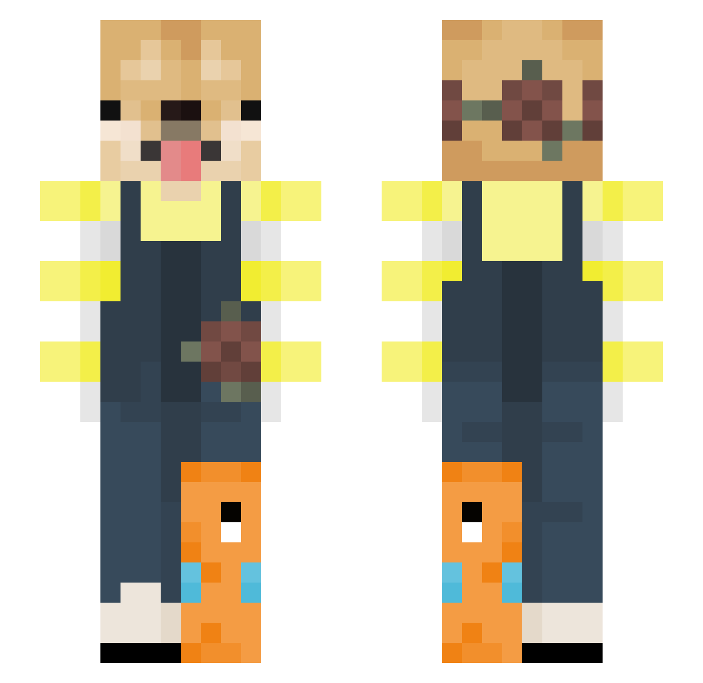 Sociometry Minecraft skin, front and back view