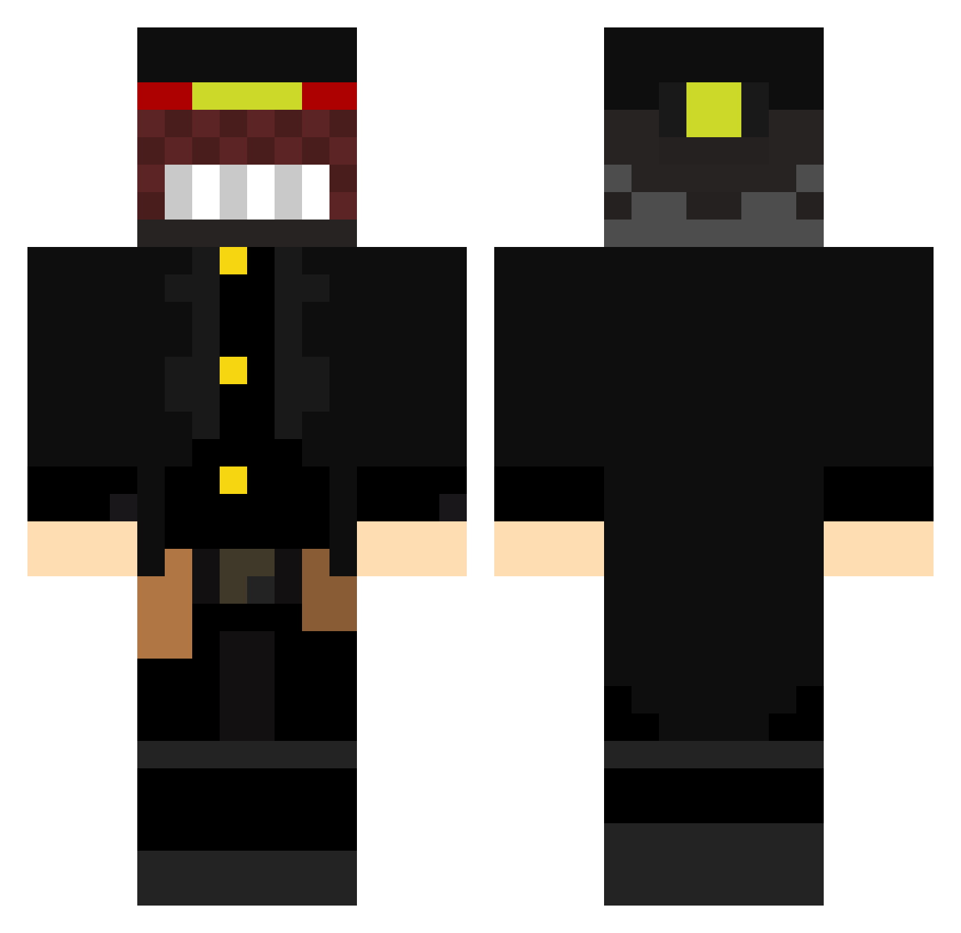 tomiuri Minecraft skin, front and back view