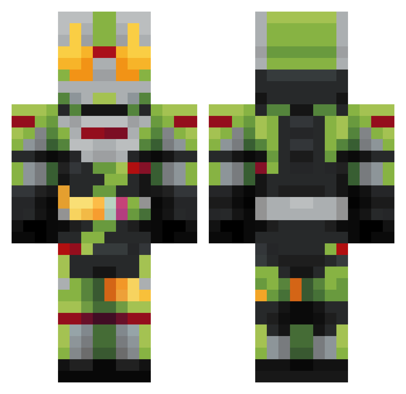 mafgo Minecraft skin, front and back view