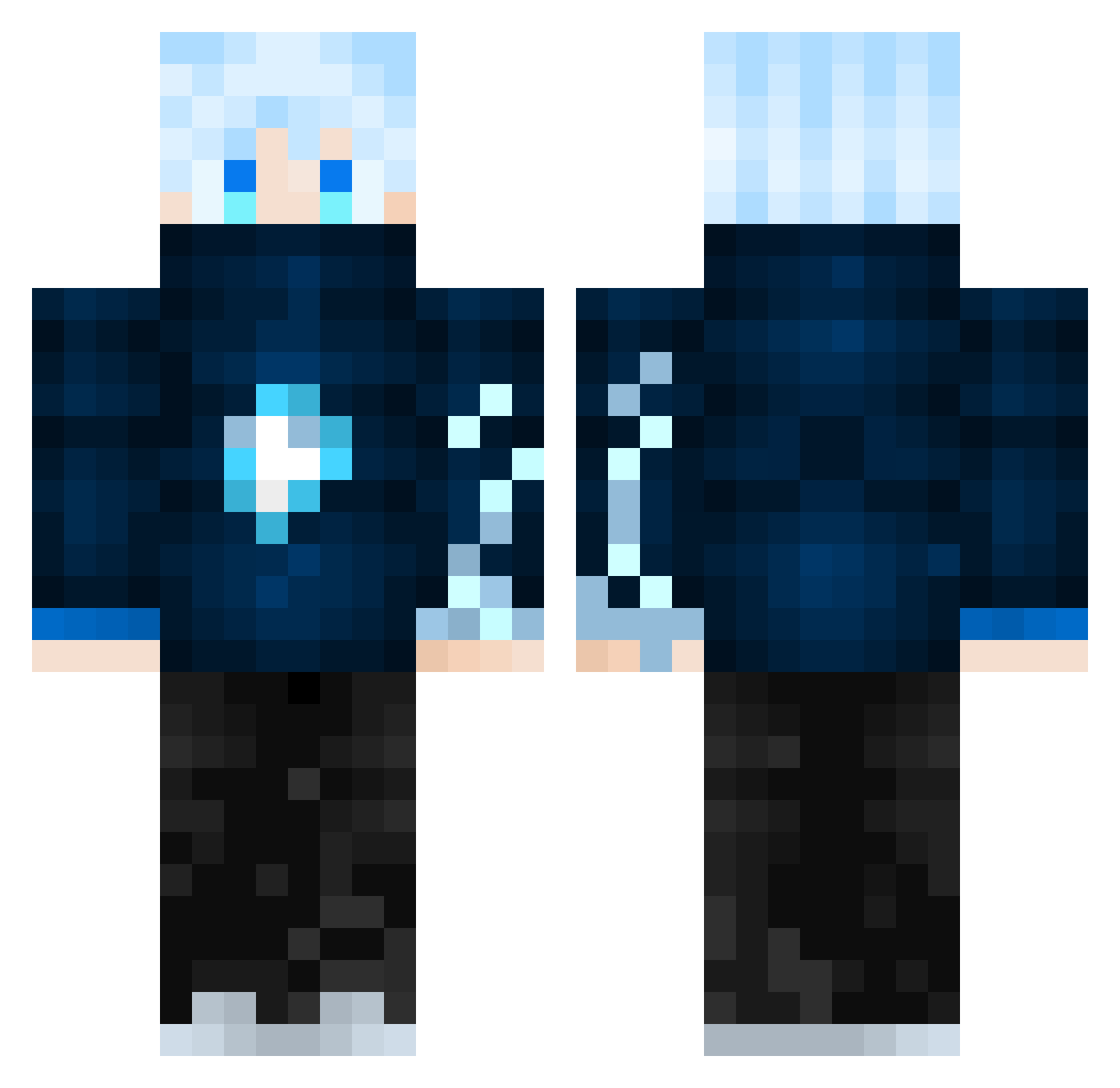 SomeCosmic Minecraft skin, front and back view