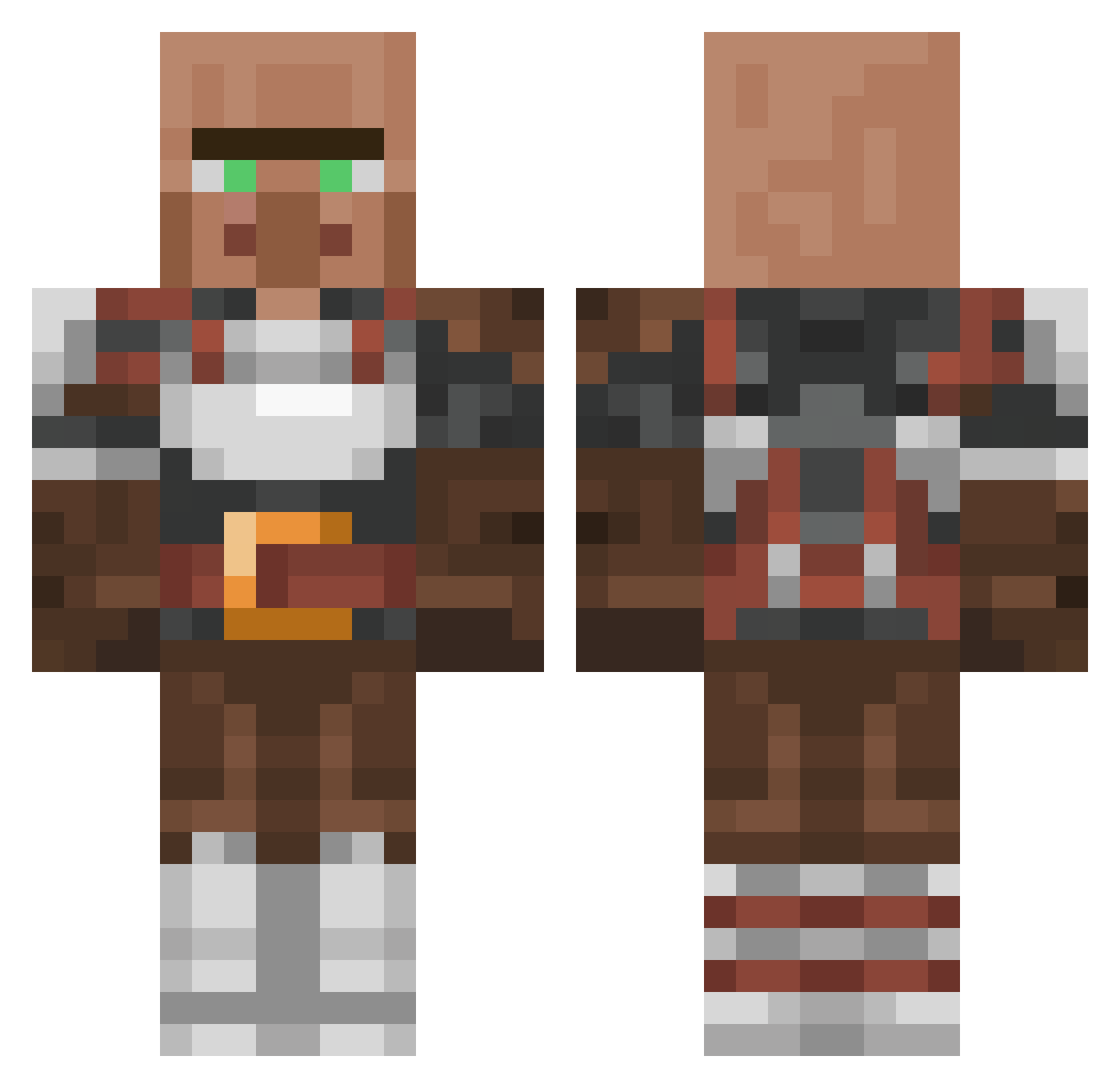 Lieghm Minecraft skin, front and back view