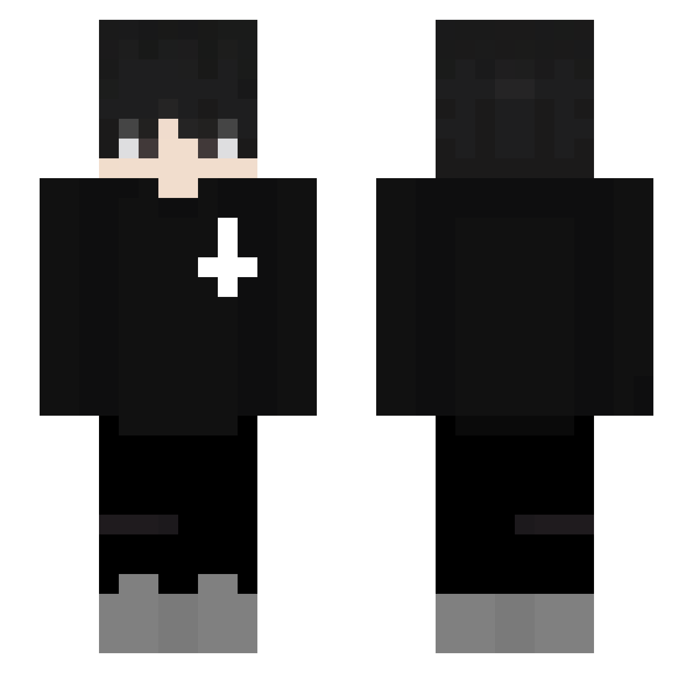 PolicyXD Minecraft skin, front and back view
