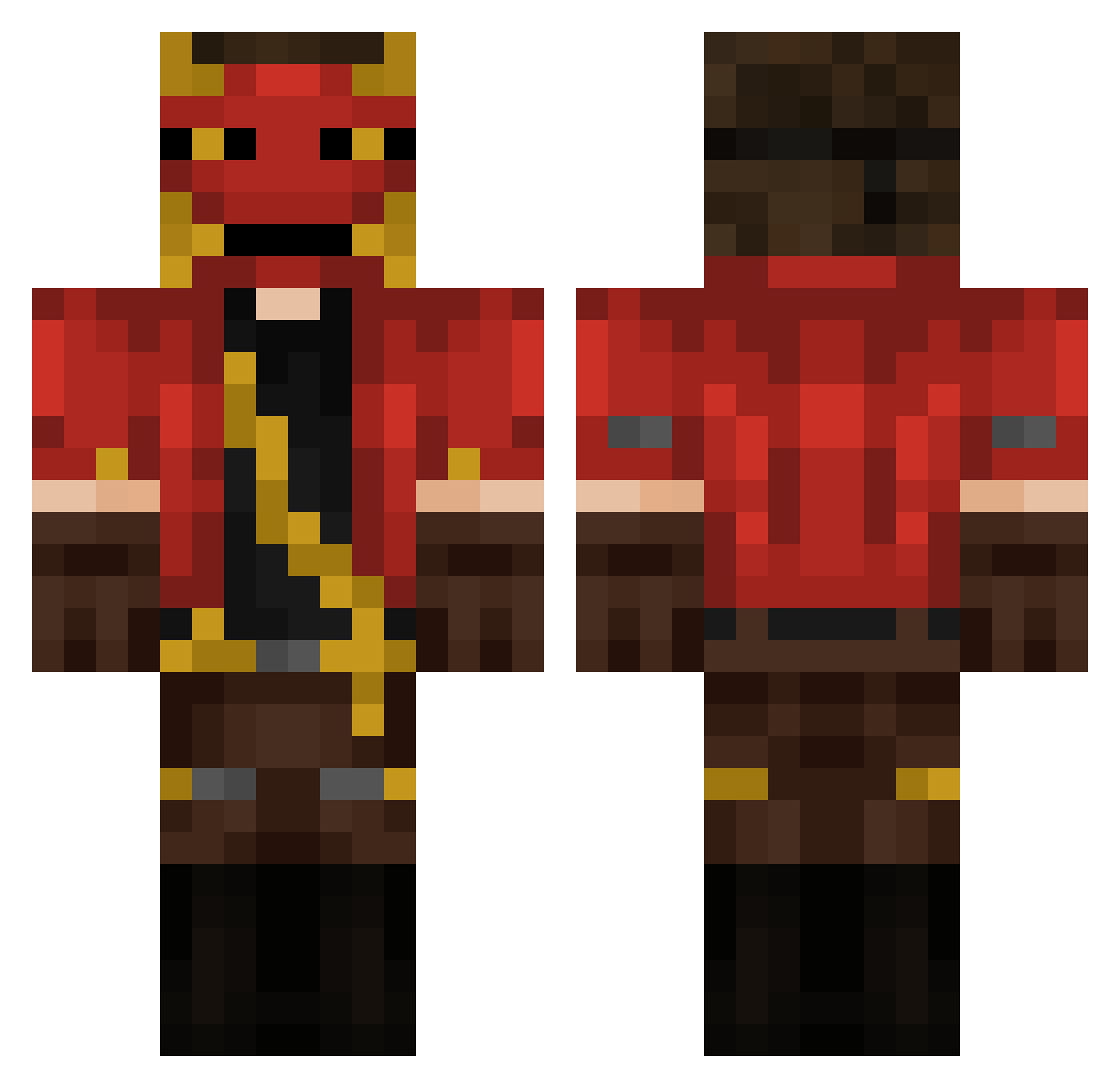 WradL Minecraft skin, front and back view
