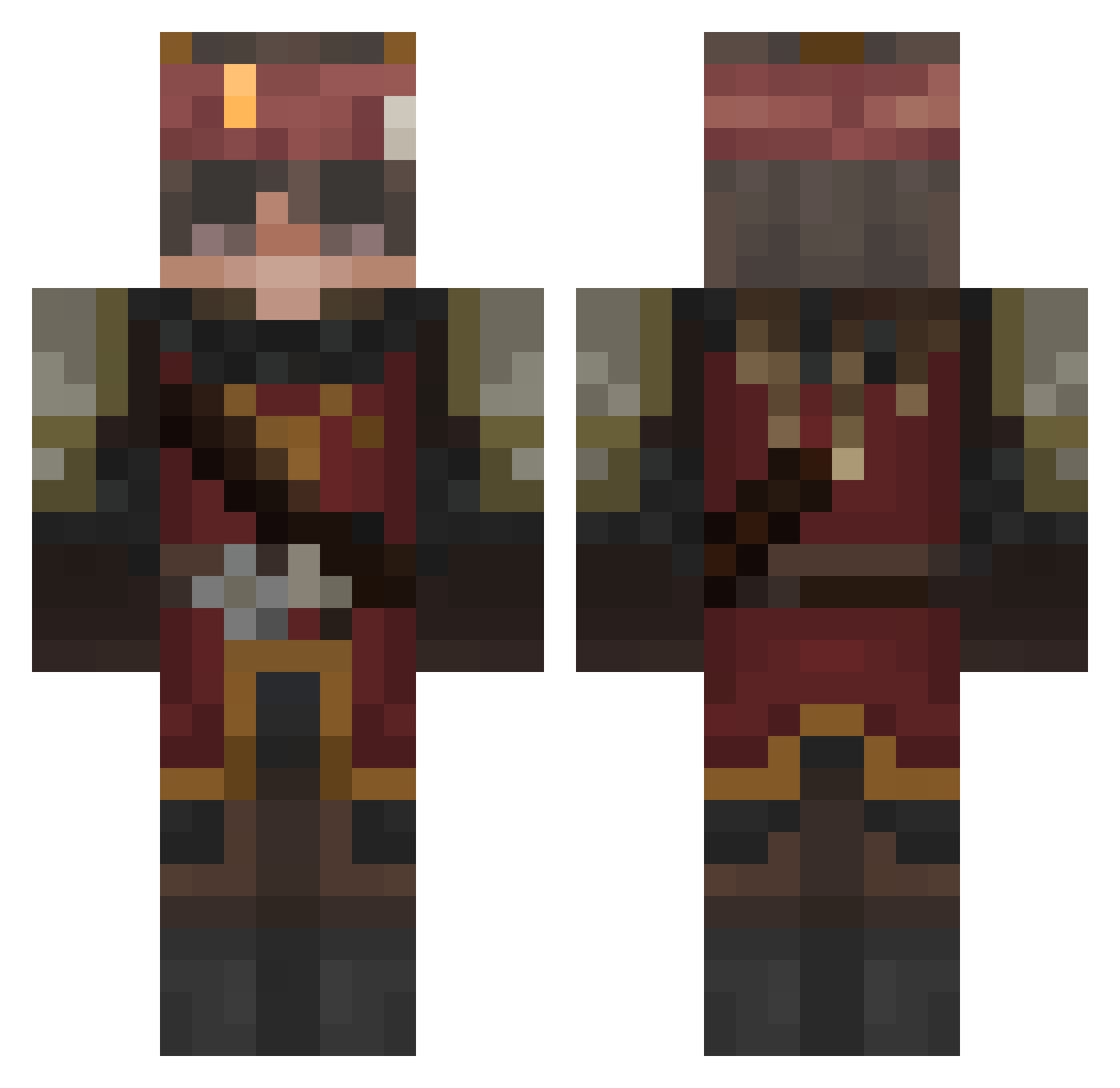 Whose__ Minecraft skin, front and back view