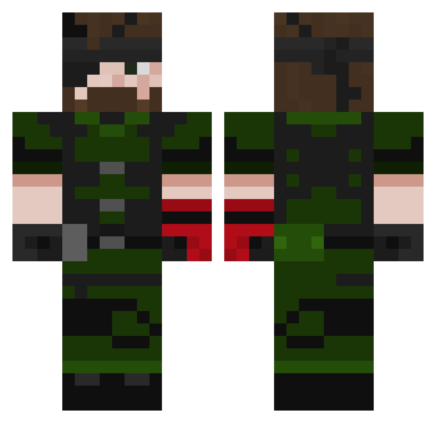 Yokaido Minecraft skin, front and back view