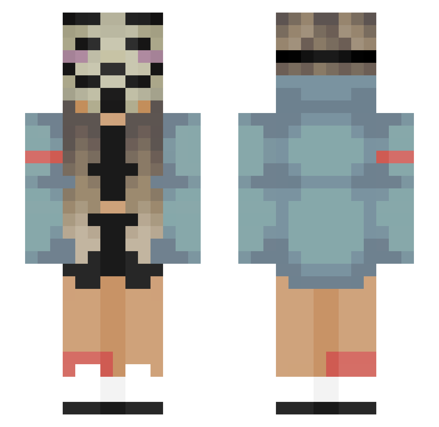 carlyroberts Minecraft skin, front and back view